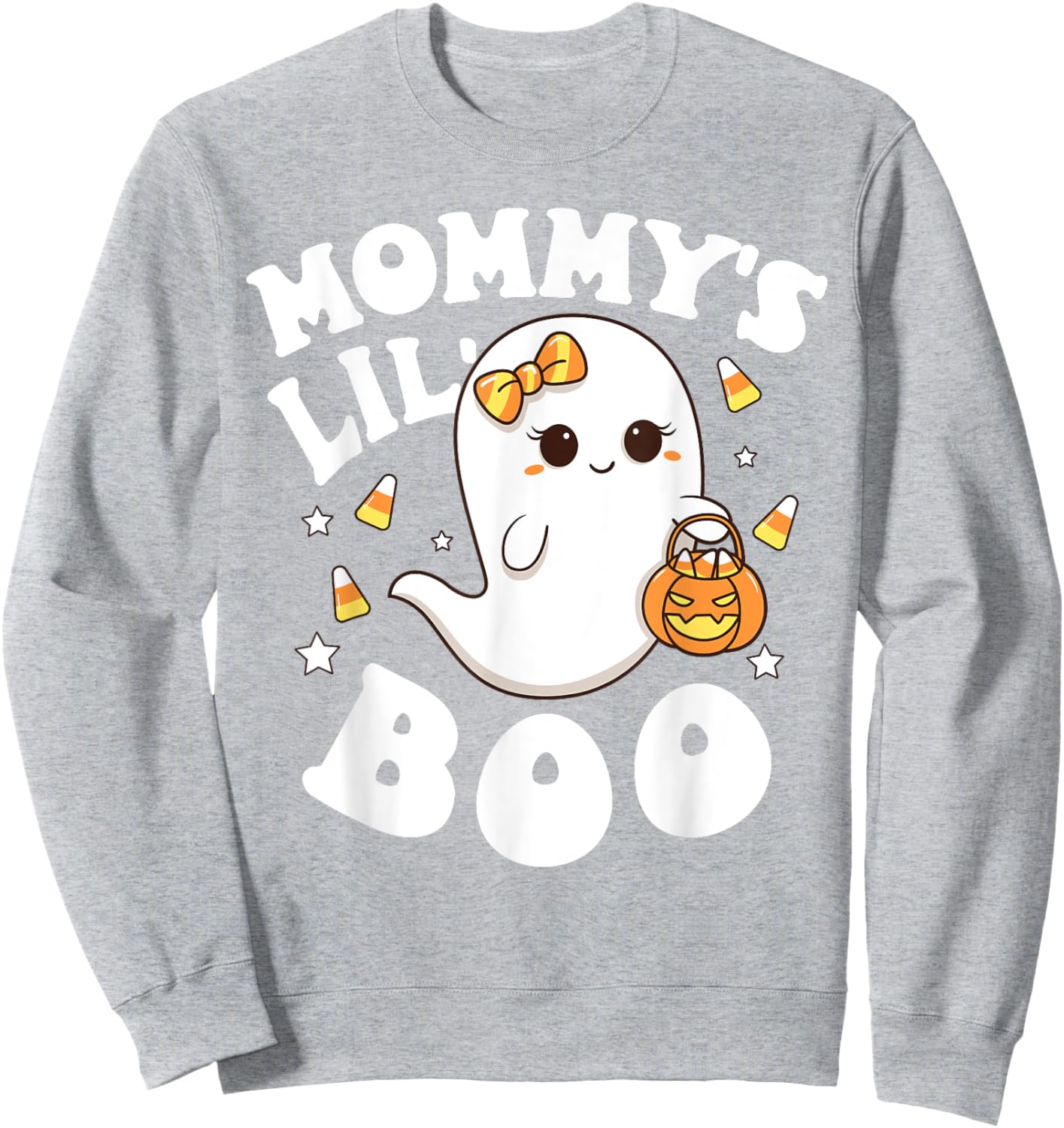 Mommy's Lil' Boo Baby Girls Toddler Halloween Cute Boo Ghost Sweatshirt - Sweatshirt | Ash
