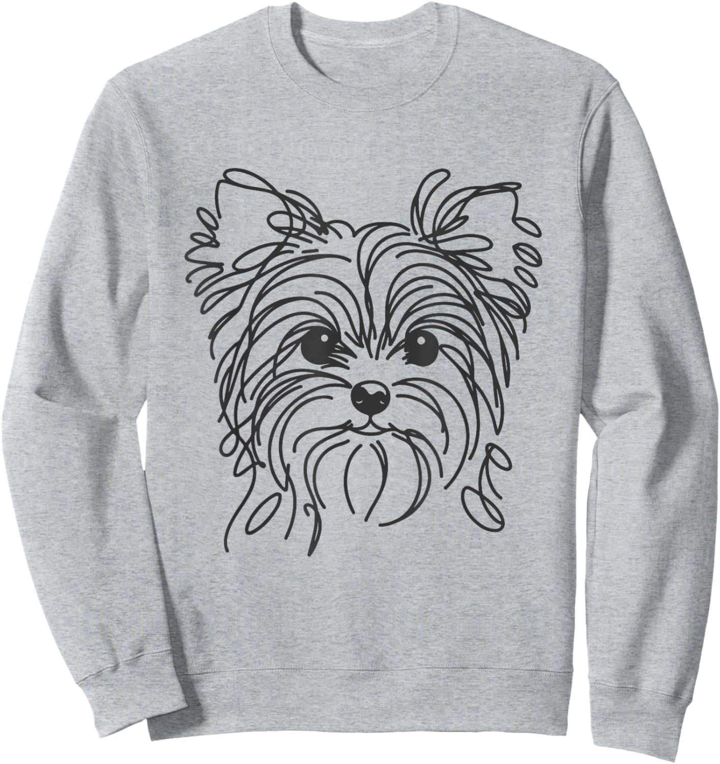 Line Art Dad Mom Dog - Teecup Yorkie Sweatshirt - Sweatshirt | Ash