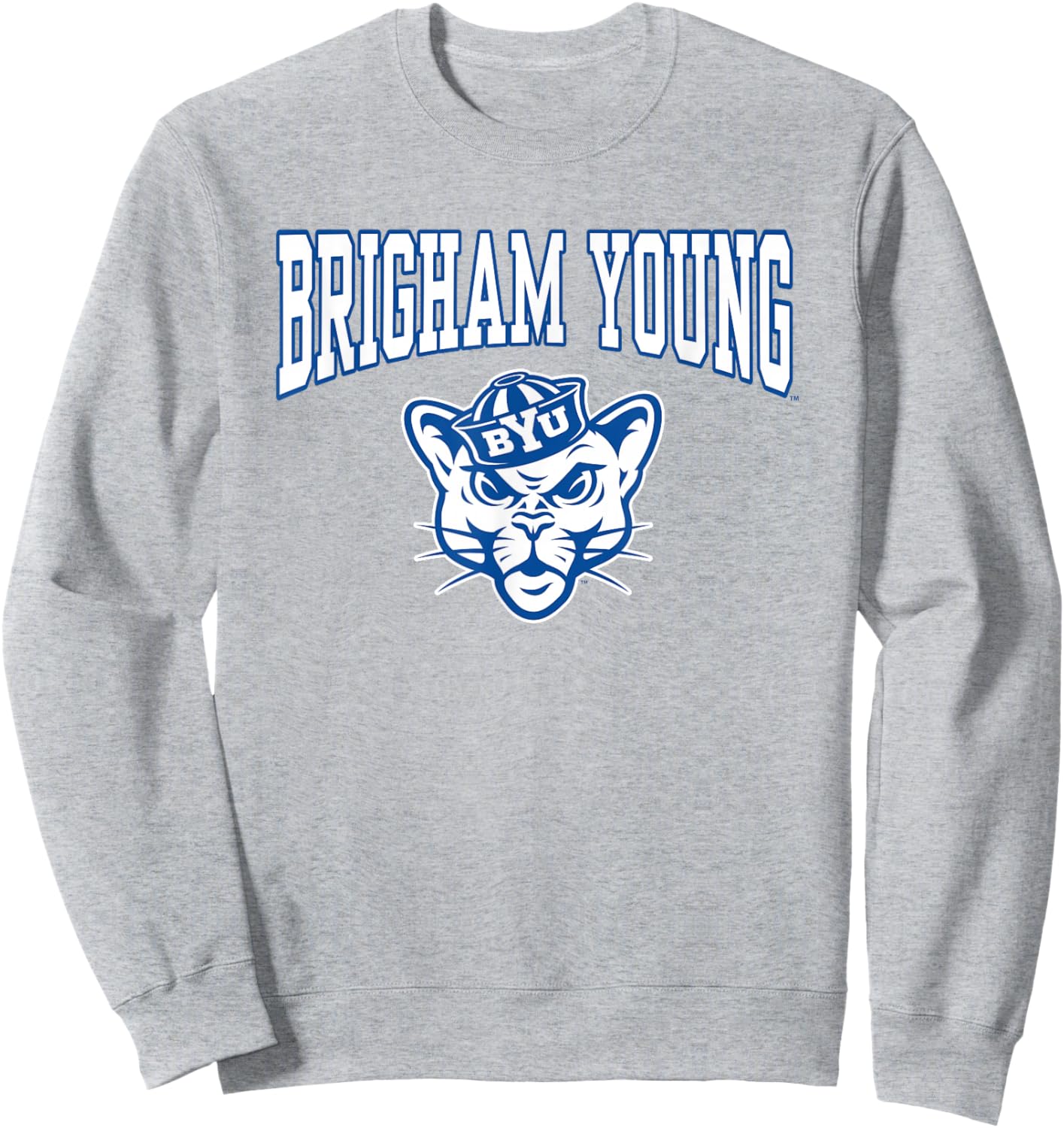 BYU Cougars Cosmo Mascot Gray Officially Licensed Sweatshirt - Sweatshirt | Ash