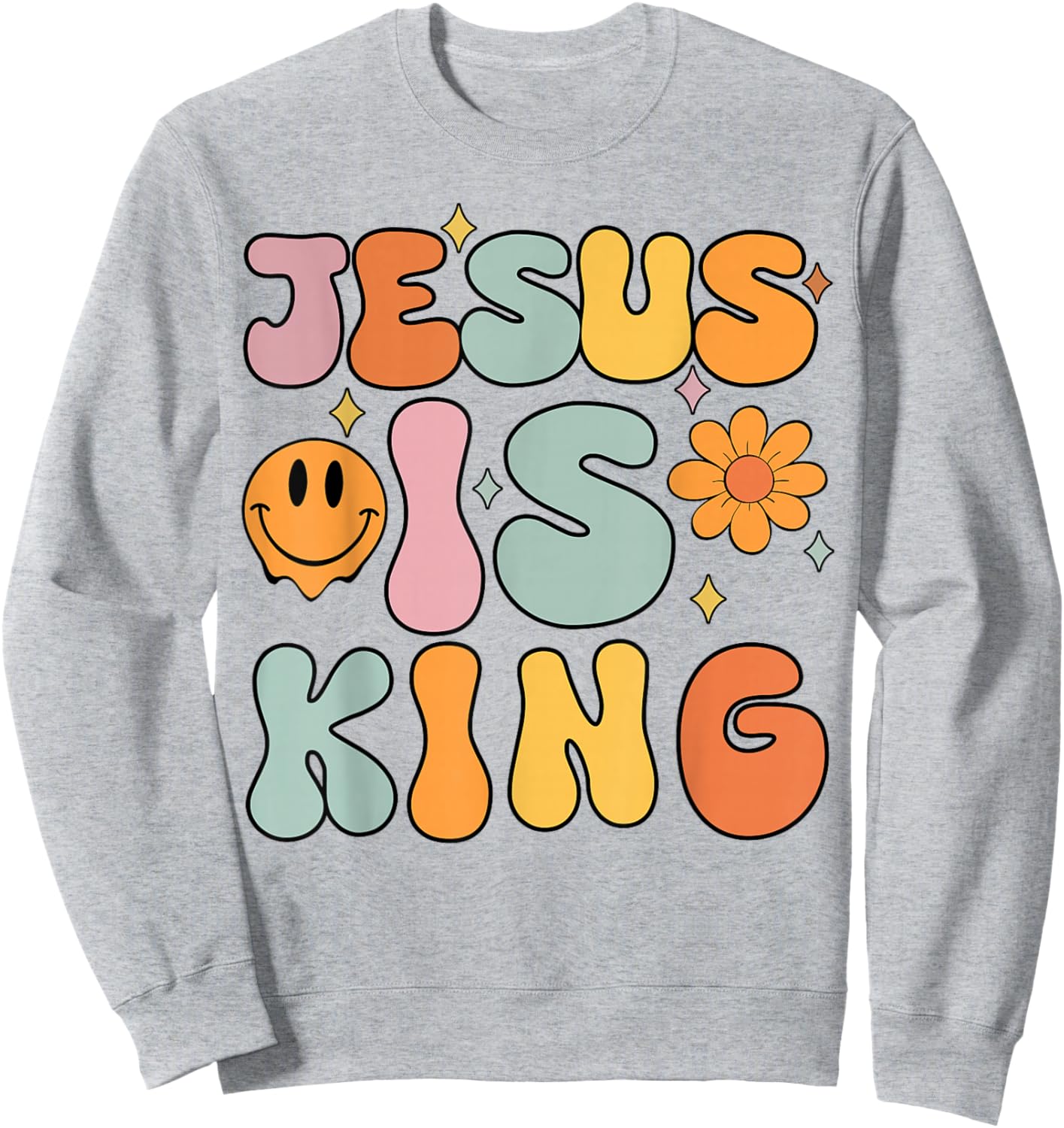 Youth Jesus is King Cute Christian Girl Teen Religious Faith Sweatshirt - Sweatshirt | Ash