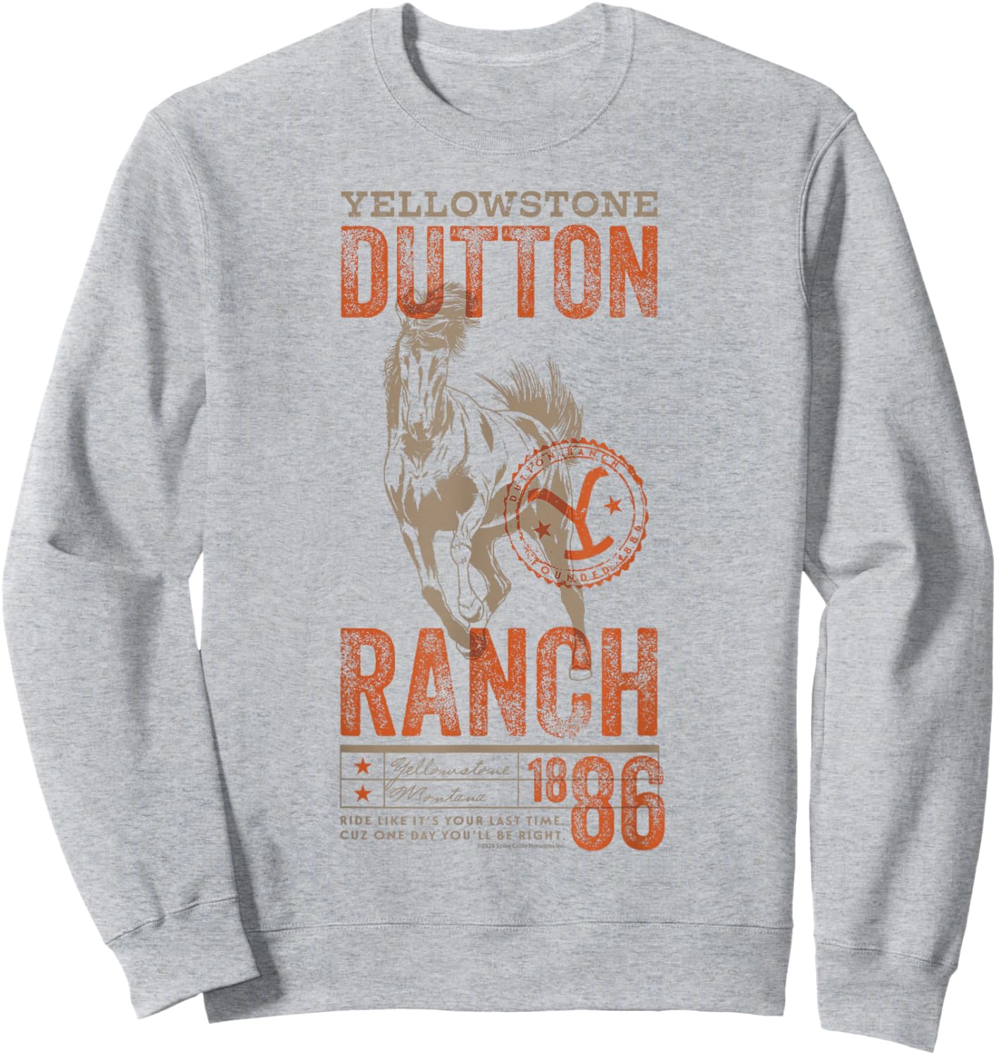 Yellowstone Dutton Ranch 1886 Horse Poster Sweatshirt - Sweatshirt | Ash