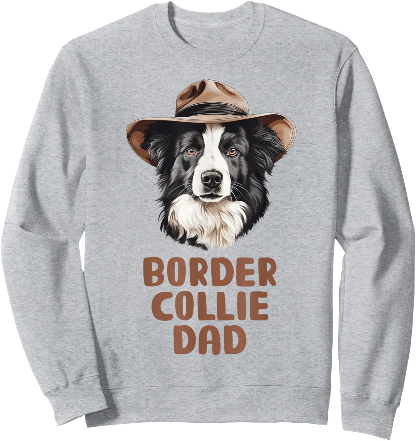 Border Collie Dad Dog Lover Gift Funny Border Collie Owner Men Women Girls Kids Sweatshirt - Sweatshirt | Ash