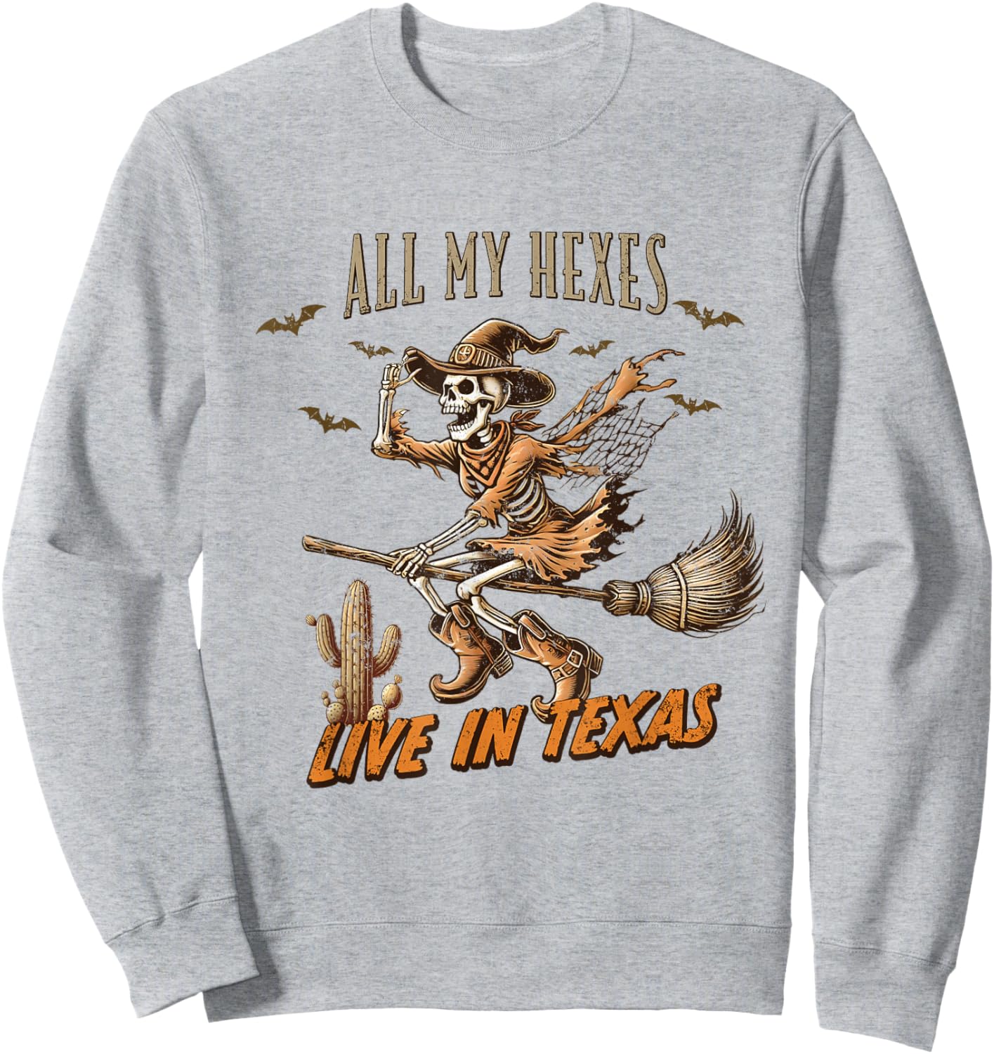 Funny Halloween All My Hexes Live In Texas Sweatshirt - Sweatshirt | Ash