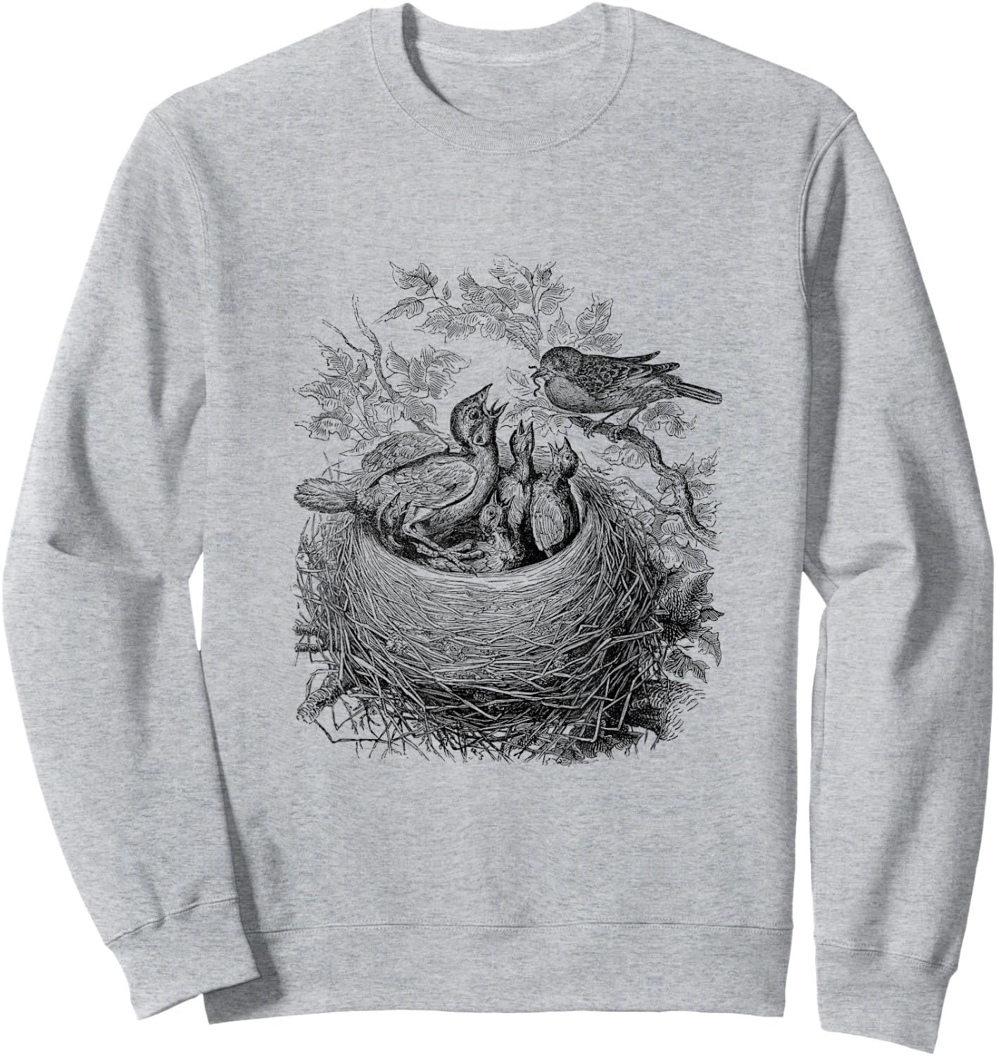 Baby Bird's Nest Print Sweatshirt - Sweatshirt | Ash