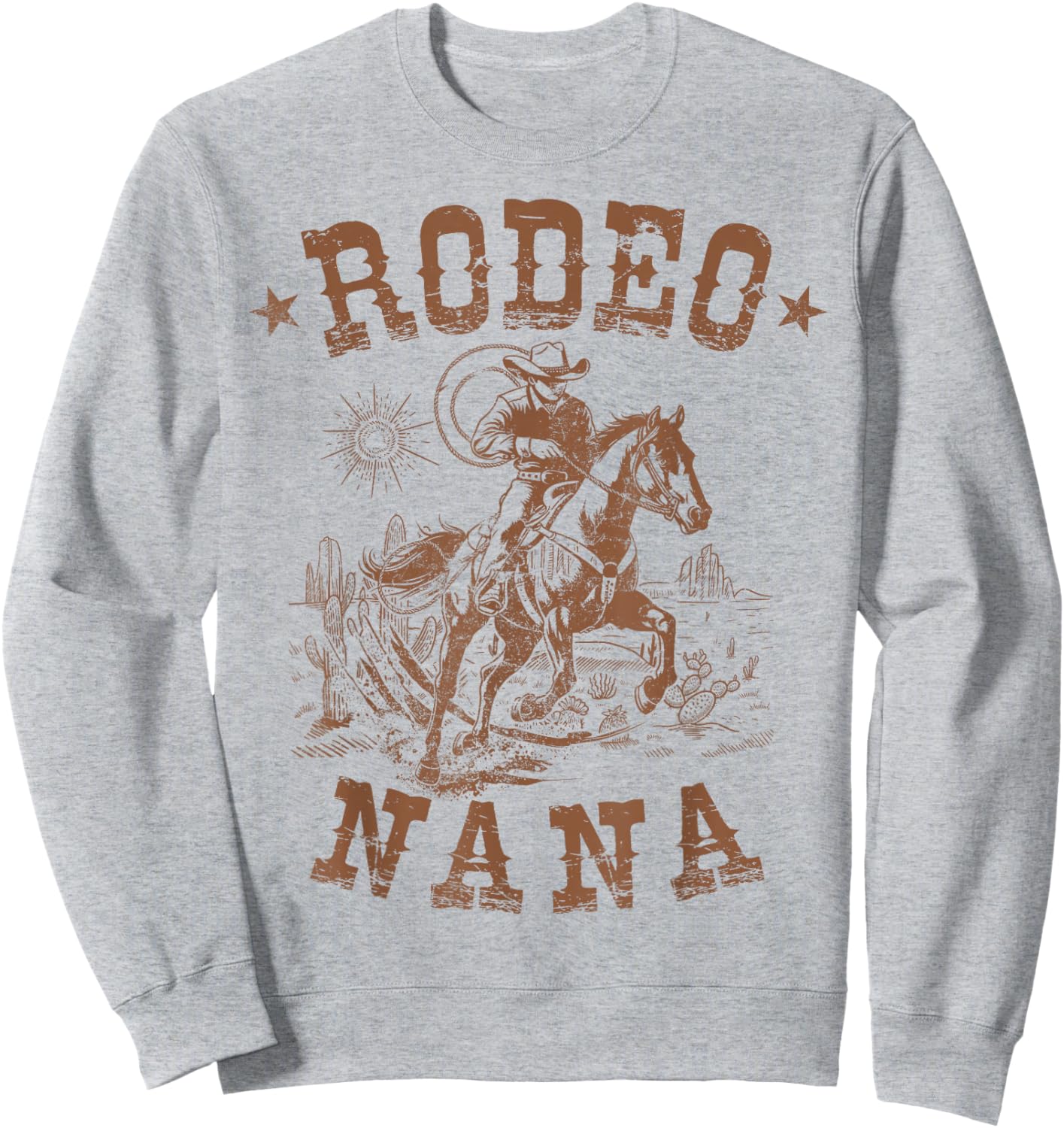 Rodeo Nana Western Cowboy Family Matching Mother's Day Sweatshirt - Sweatshirt | Ash