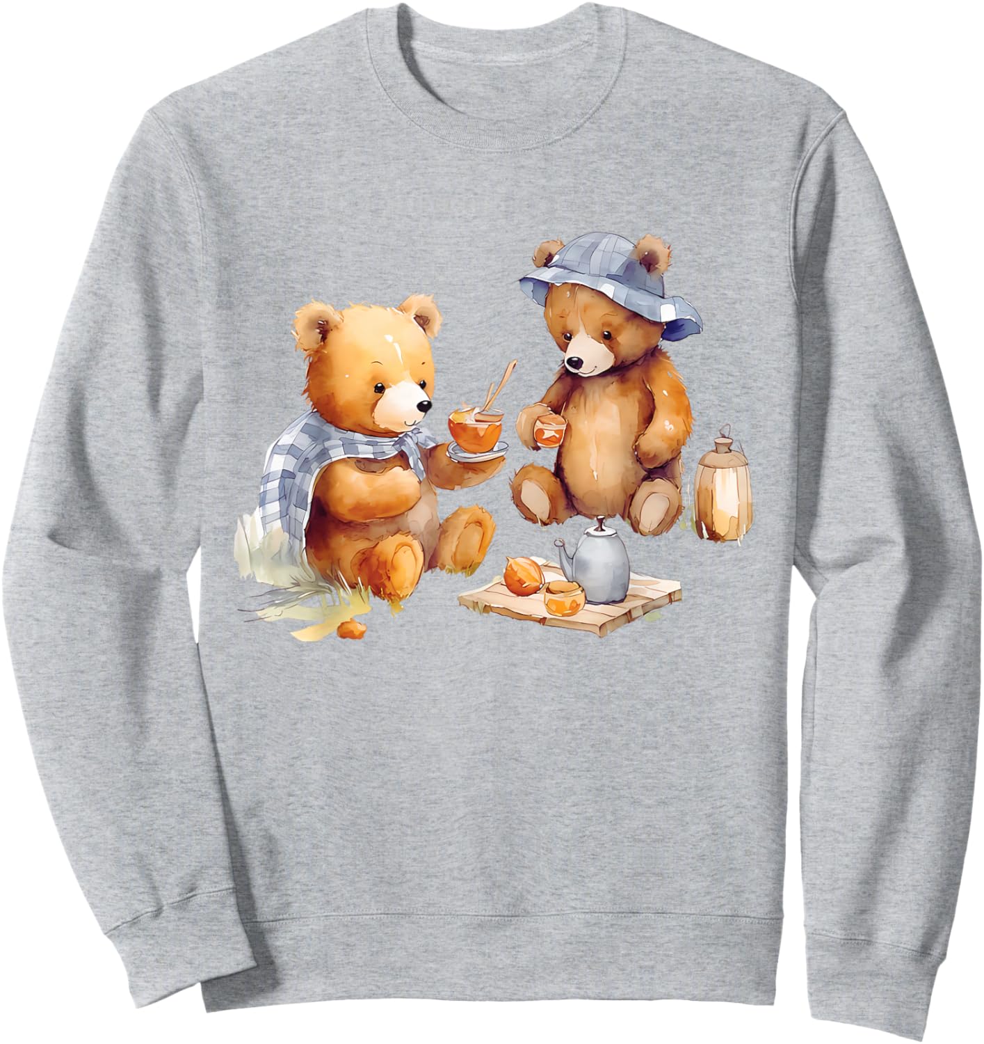 Cute Teddy Bear Summer Tea Time Sweatshirt - Sweatshirt | Ash