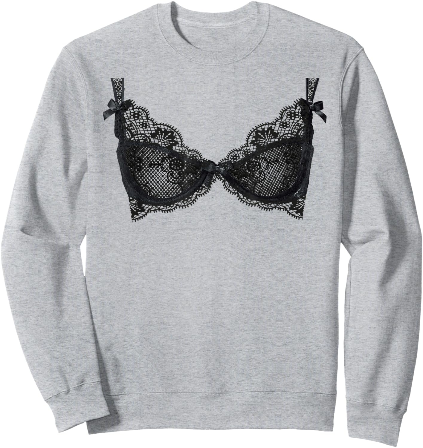 Lingerie Graphic Corset Bustier Bra Trendy Cute Sexy Fun Sweatshirt - Sweatshirt | Ash