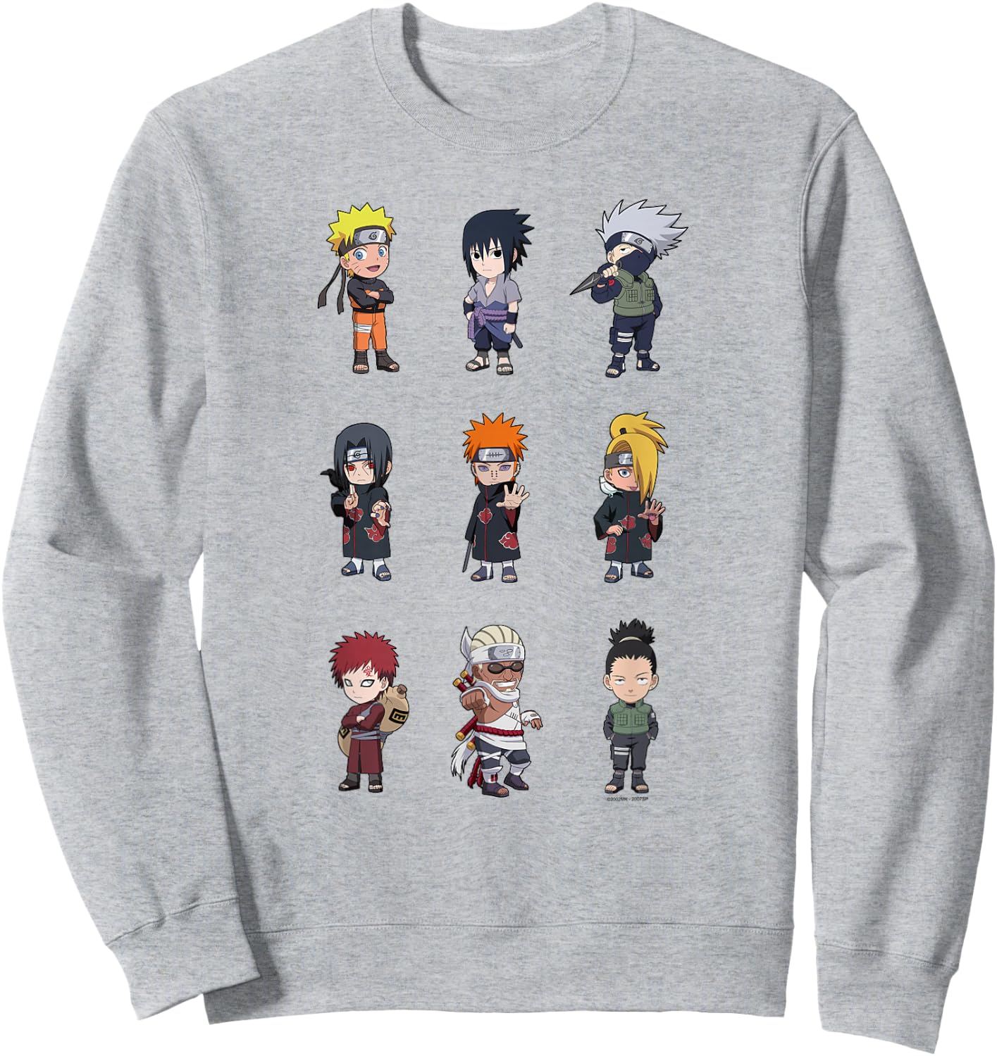 Naruto Shippuden Super Deformed Character Grid Anime Sweatshirt - Sweatshirt | Ash