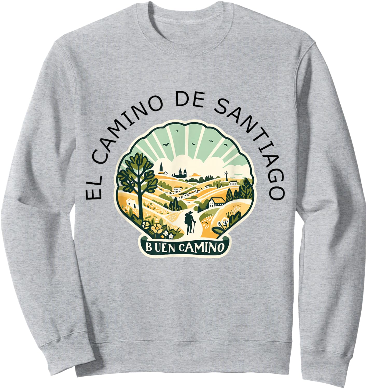 El Camino de Santiago de Compostela Shirt Souvenir Buen 2024 Sweatshirt - Sweatshirt | Ash