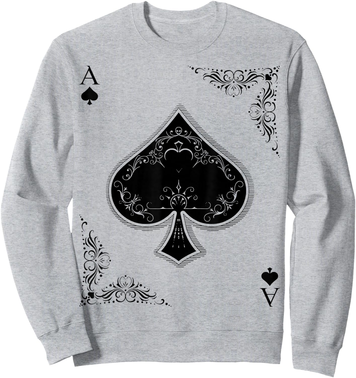 Playing Card Spade Spades Suits Sweatshirt - Sweatshirt | Ash