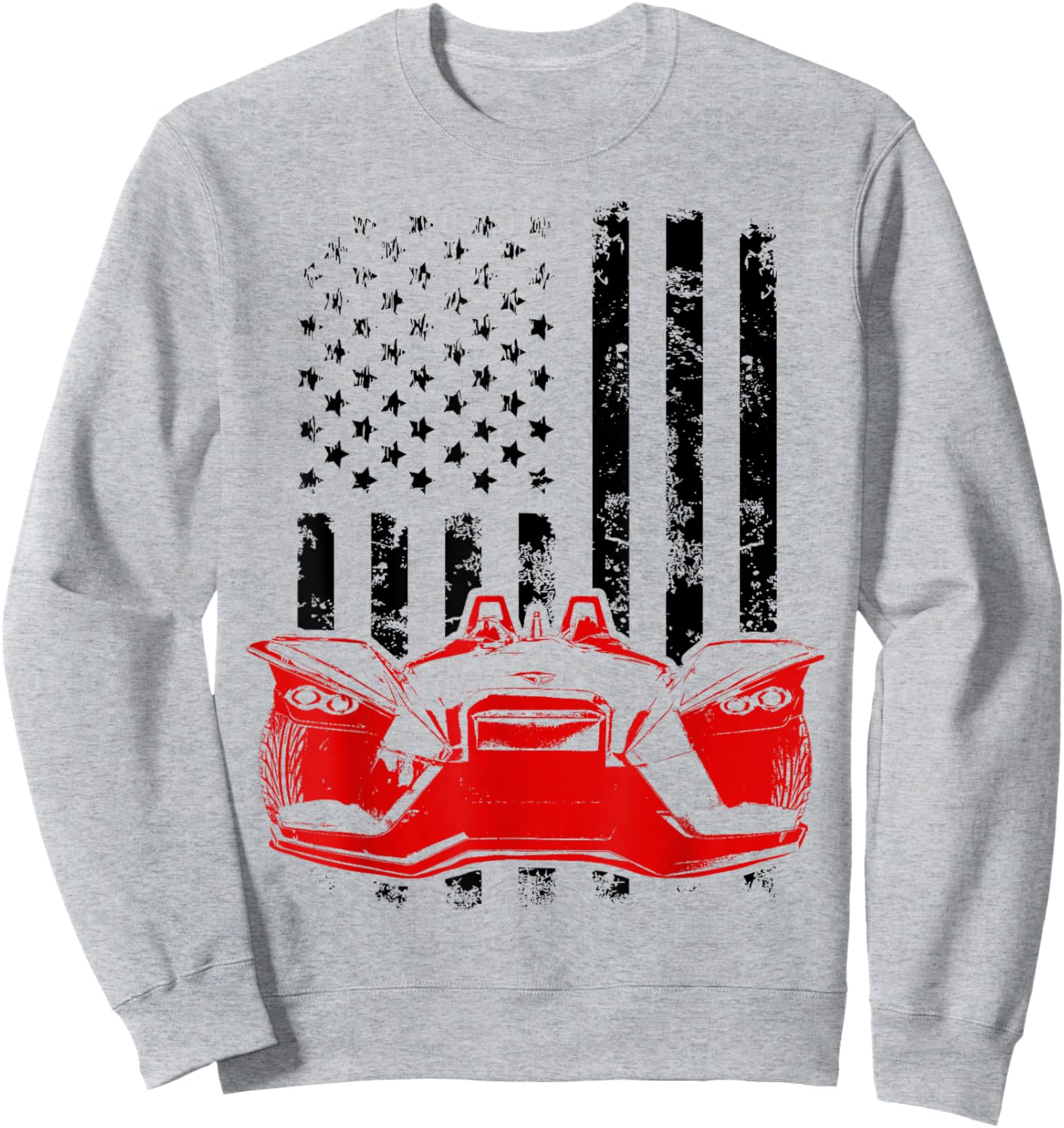 Slingshot Car American USA Flag Patriotic Sling Shot Sweatshirt - Sweatshirt | Ash