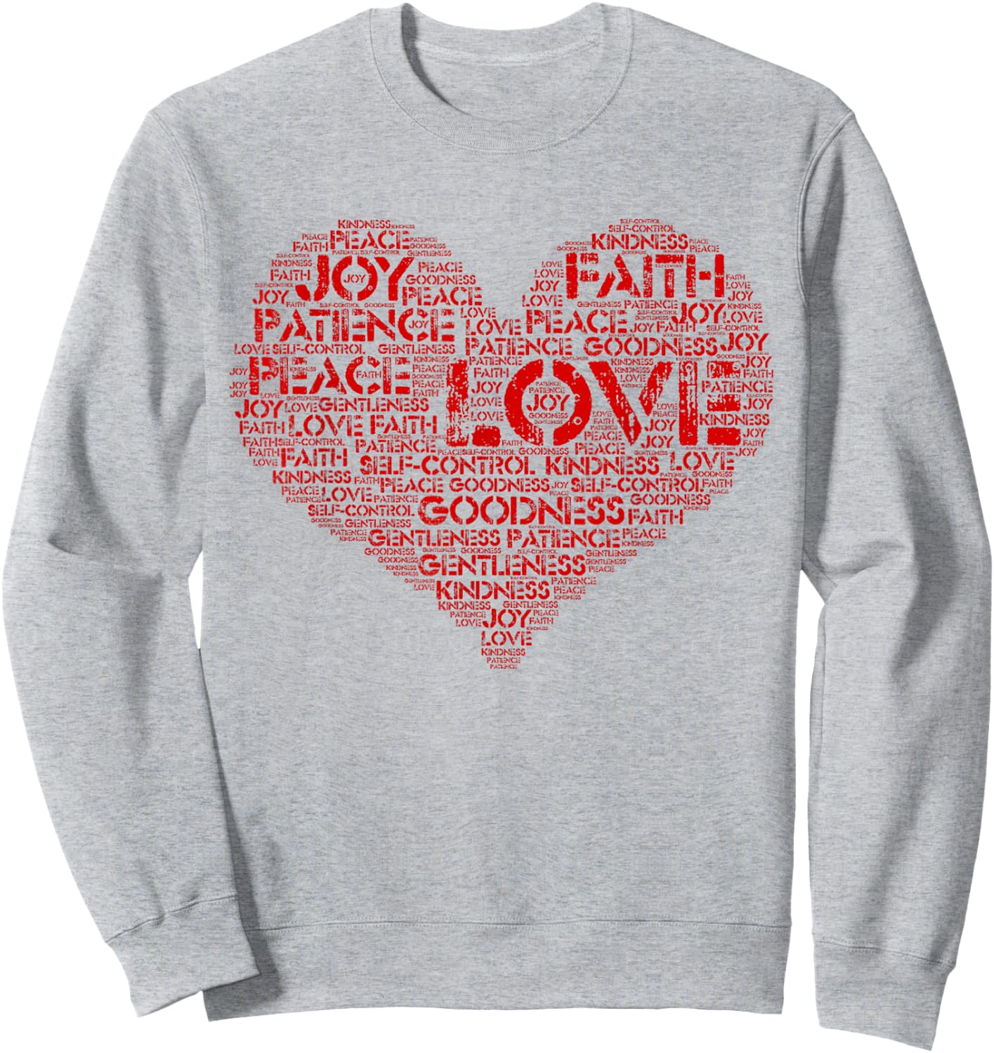 Christian Love Heart, Fruit of the Spirit gift Faith Sweatshirt - Sweatshirt | Ash