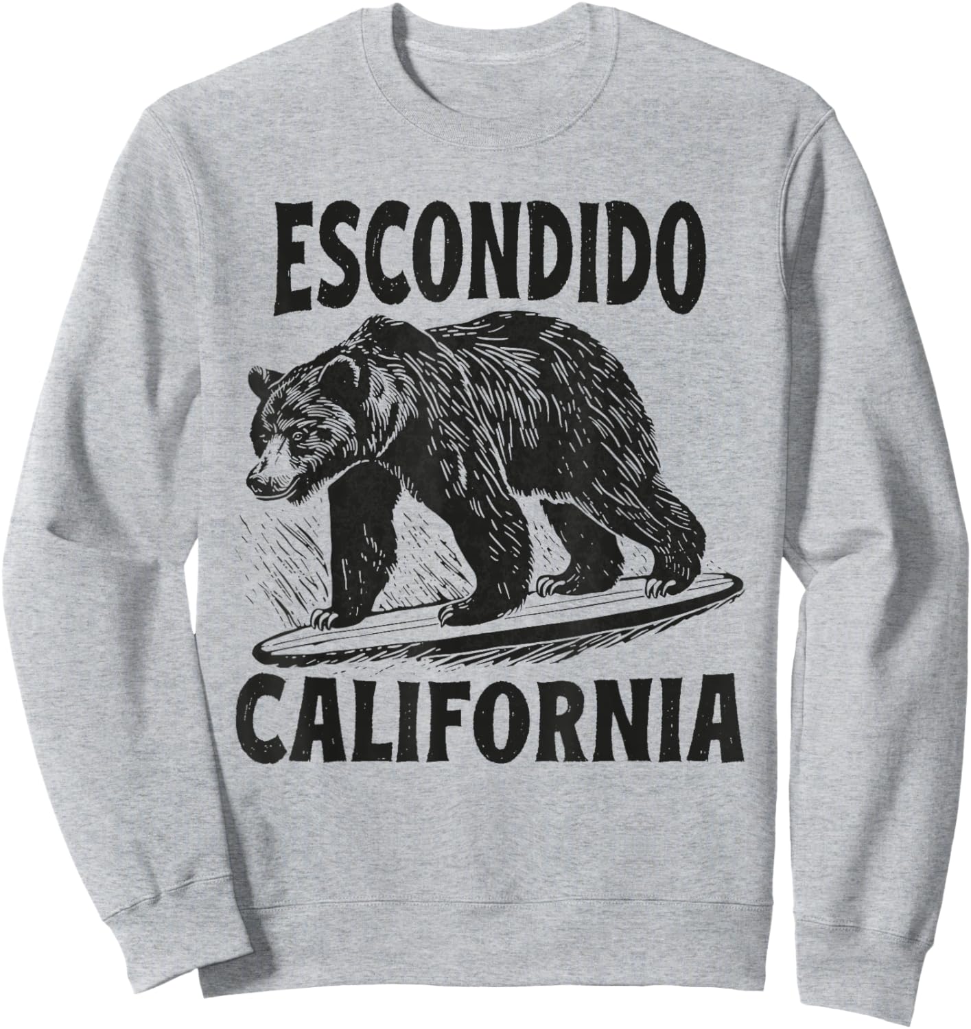 Escondido California CA Retro Surfer Beach Surf Vintage Sweatshirt - Sweatshirt | Ash