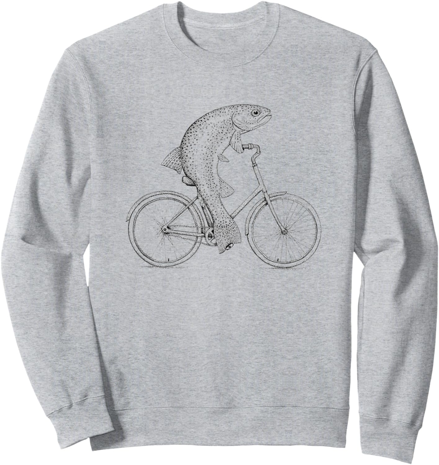 Mountain Bike trout fishing bicycle Sweatshirt - Sweatshirt | Ash