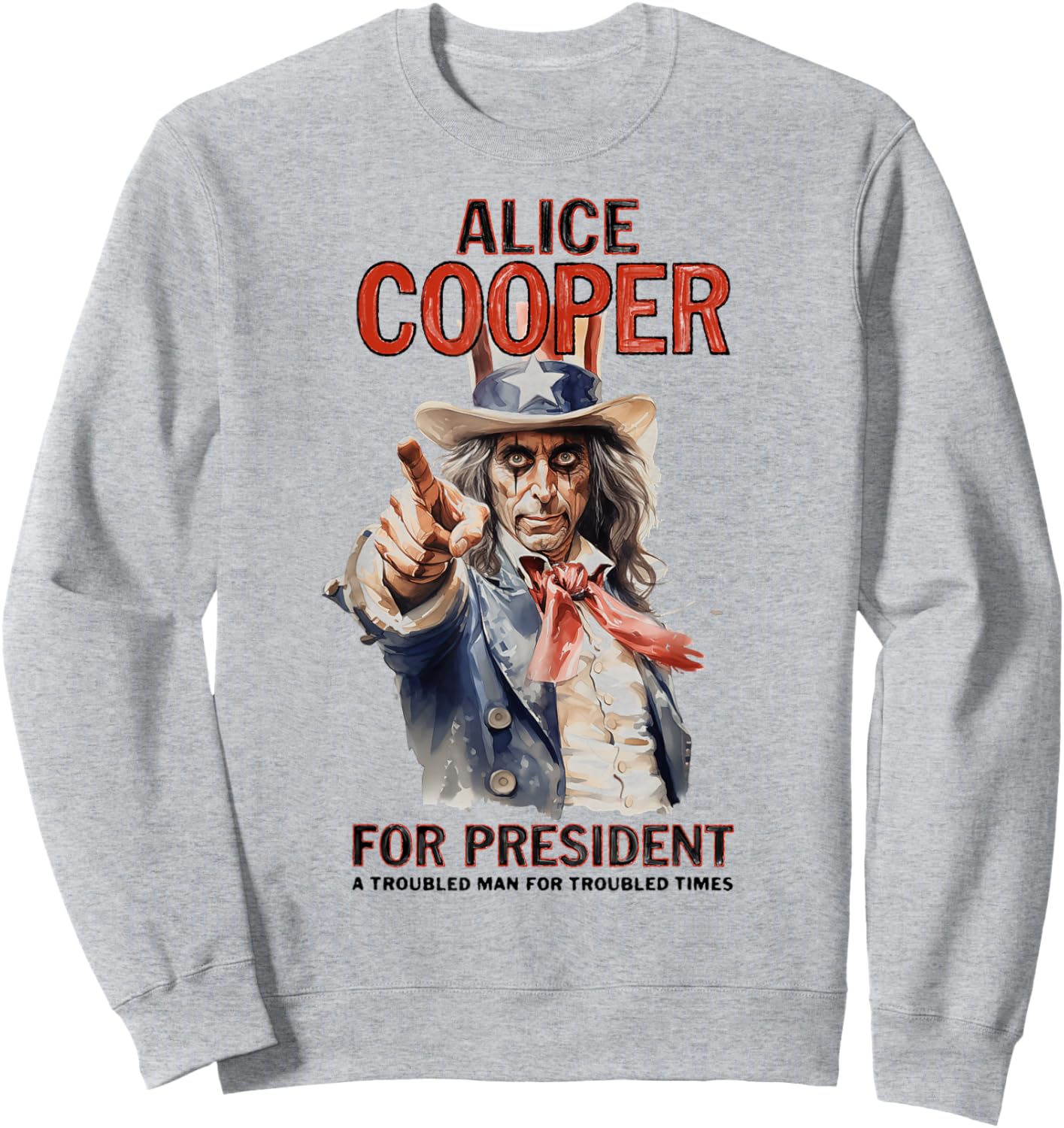 Alice Cooper – Presidential Portrait Sweatshirt - Sweatshirt | Ash
