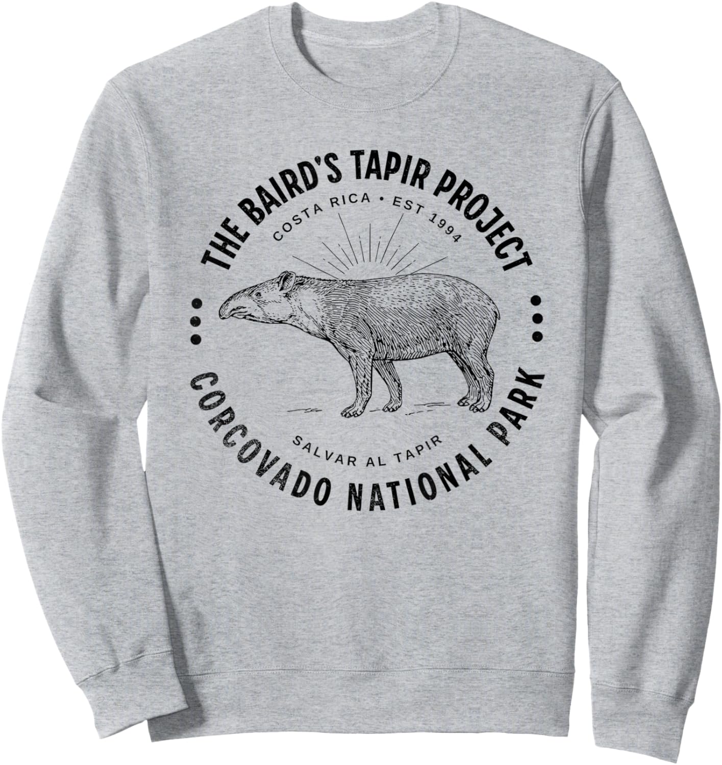 Save the Tapir Corcovado National Park Costa Rica Tapir Sweatshirt - Sweatshirt | Ash