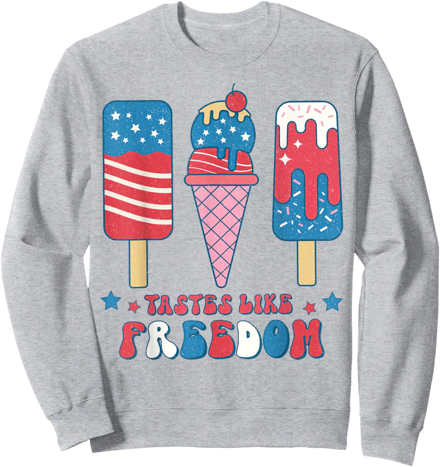 Taste Like Freedom 4th Of July Ice Cream Popsicle Kids Sweatshirt - Sweatshirt | Ash