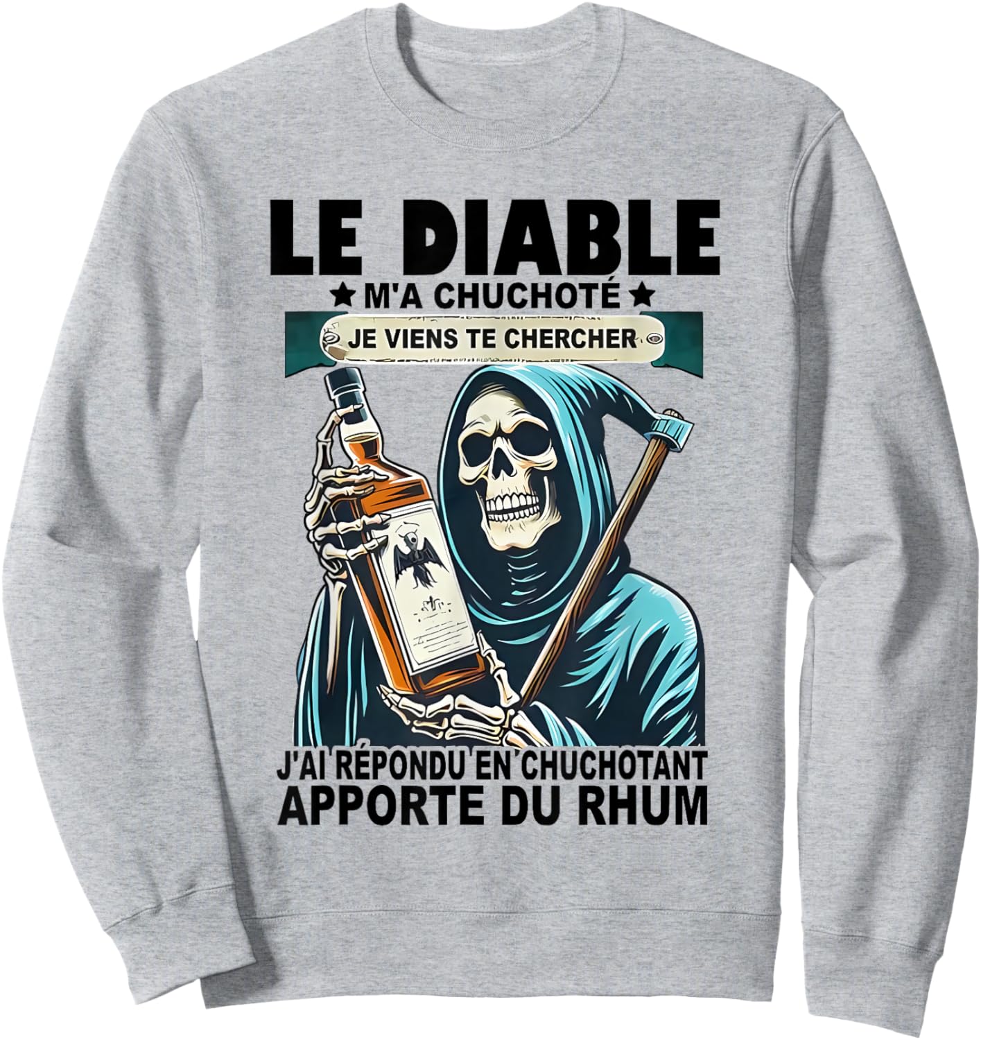 le diable a whisper je viens vous vous vous répondu , grey, S Sweatshirt - Sweatshirt | Ash