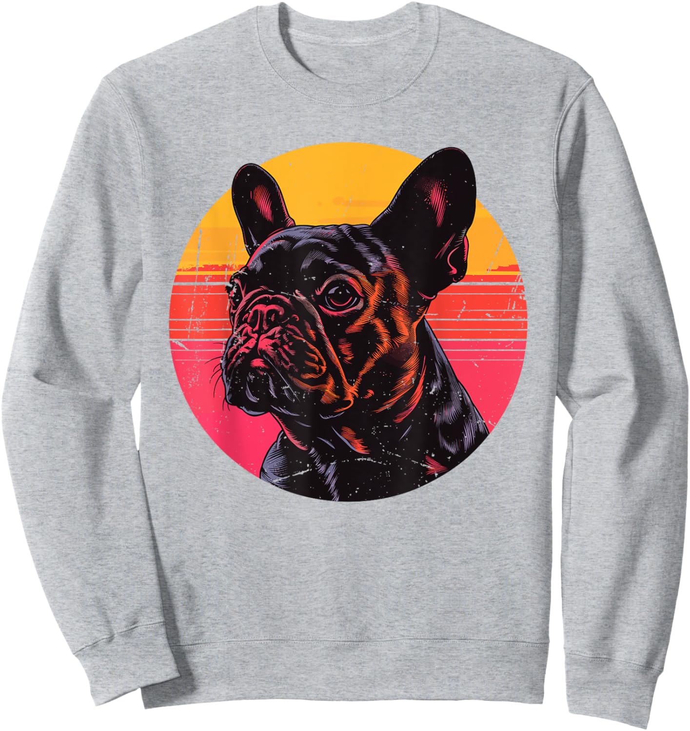 Retro French Bulldog Dog Lovers Gift Vintage Frenchie Owner Sweatshirt - Sweatshirt | Ash
