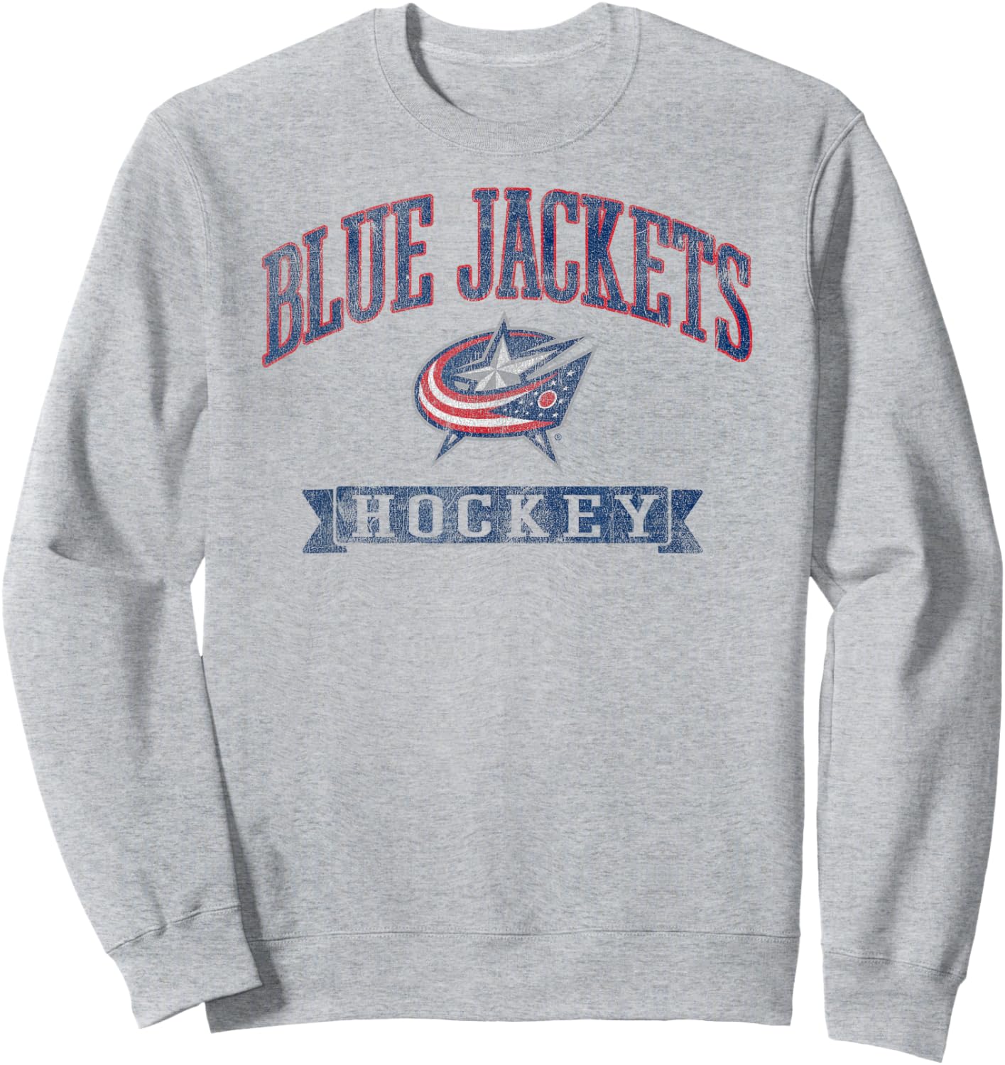 Columbus Blue Jackets Vintage Hockey Gray Licensed Sweatshirt - Sweatshirt | Ash