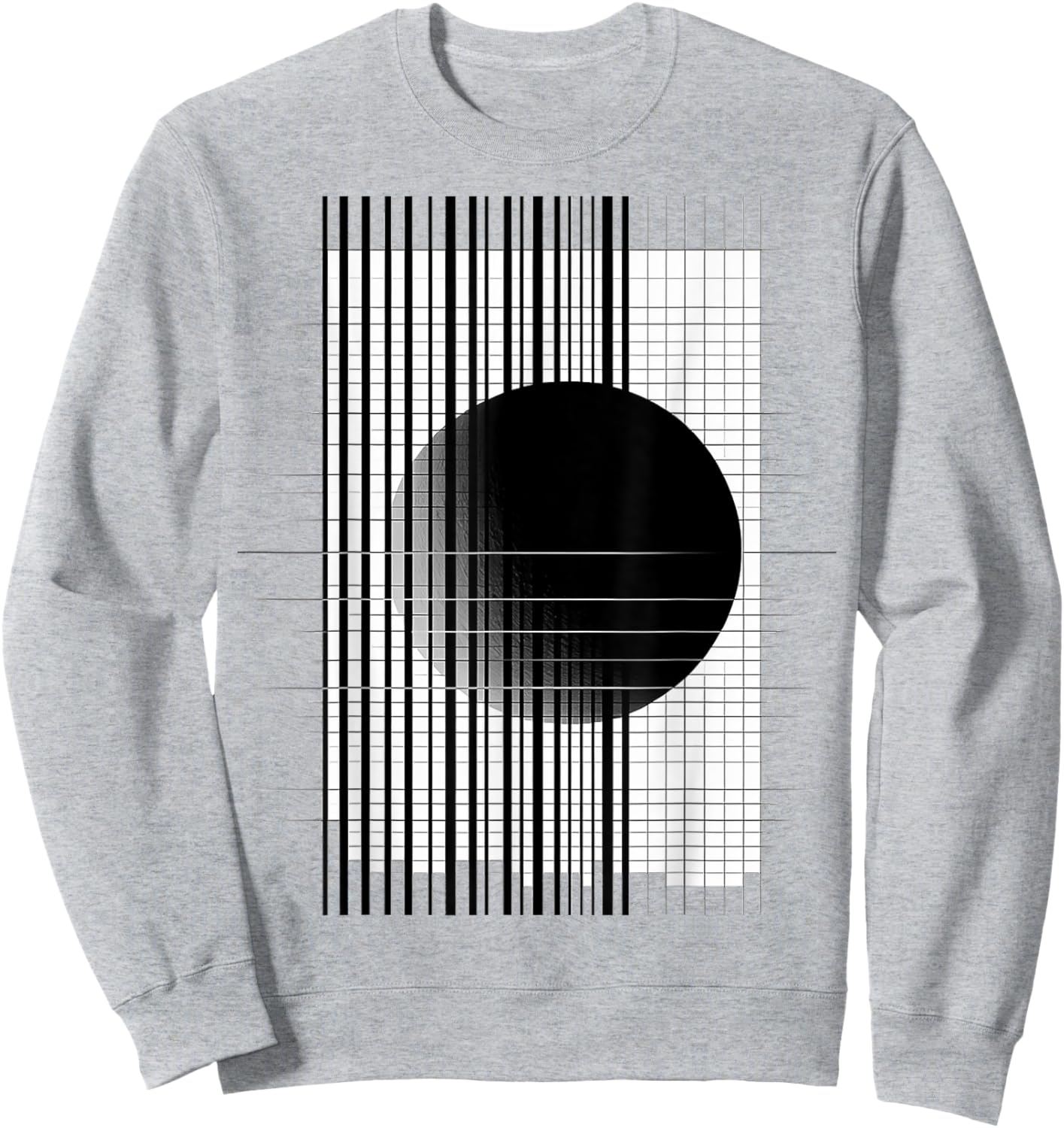 Moon Geometric Art Abstract Illustration Graphic Moon Sweatshirt - Sweatshirt | Ash