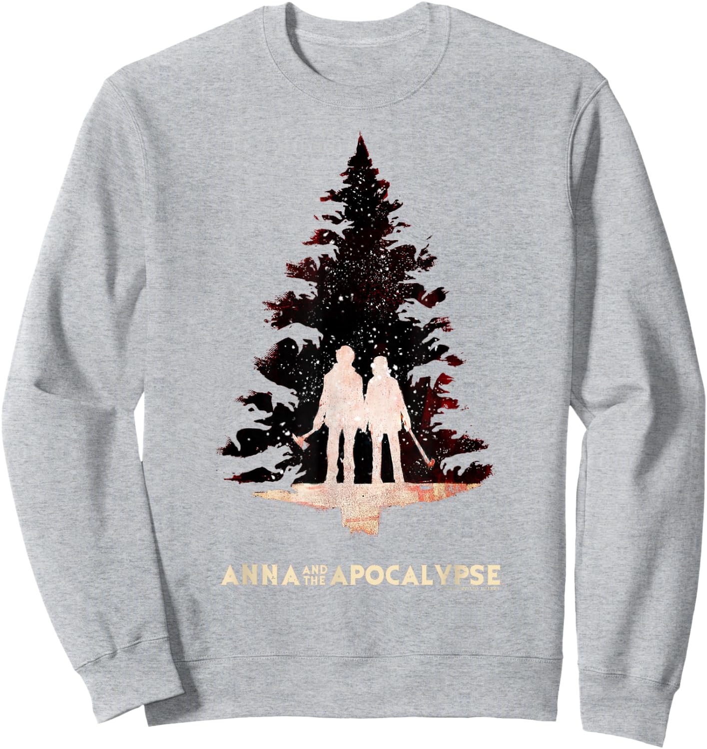 Anna and the Apocalypse Zombie Tree Silhouette Christmas Sweatshirt - Sweatshirt | Ash