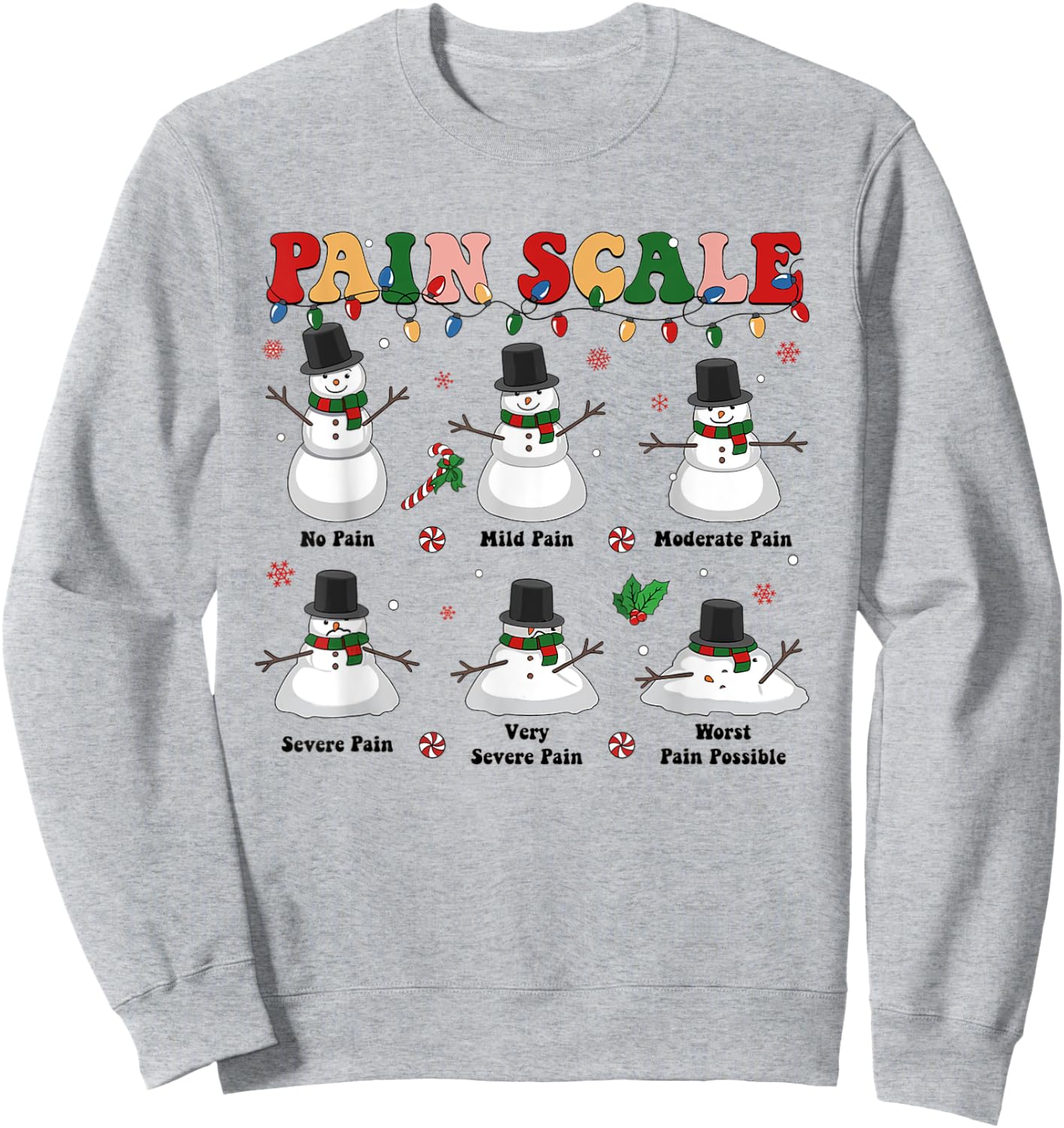 Pain Scale Christmas Nurse Triage and Pain Assessment Sweatshirt - Sweatshirt | Ash