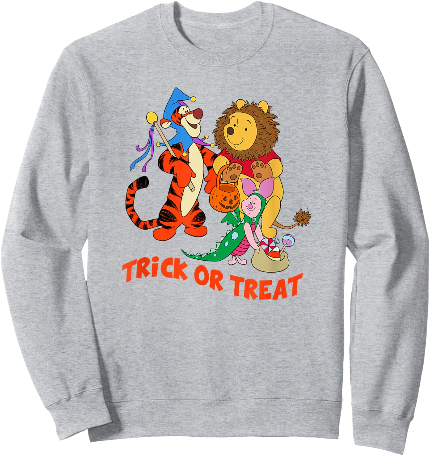 Disney Winnie The Pooh Halloween Group Shot Trick Or Treat Sweatshirt - Sweatshirt | Ash