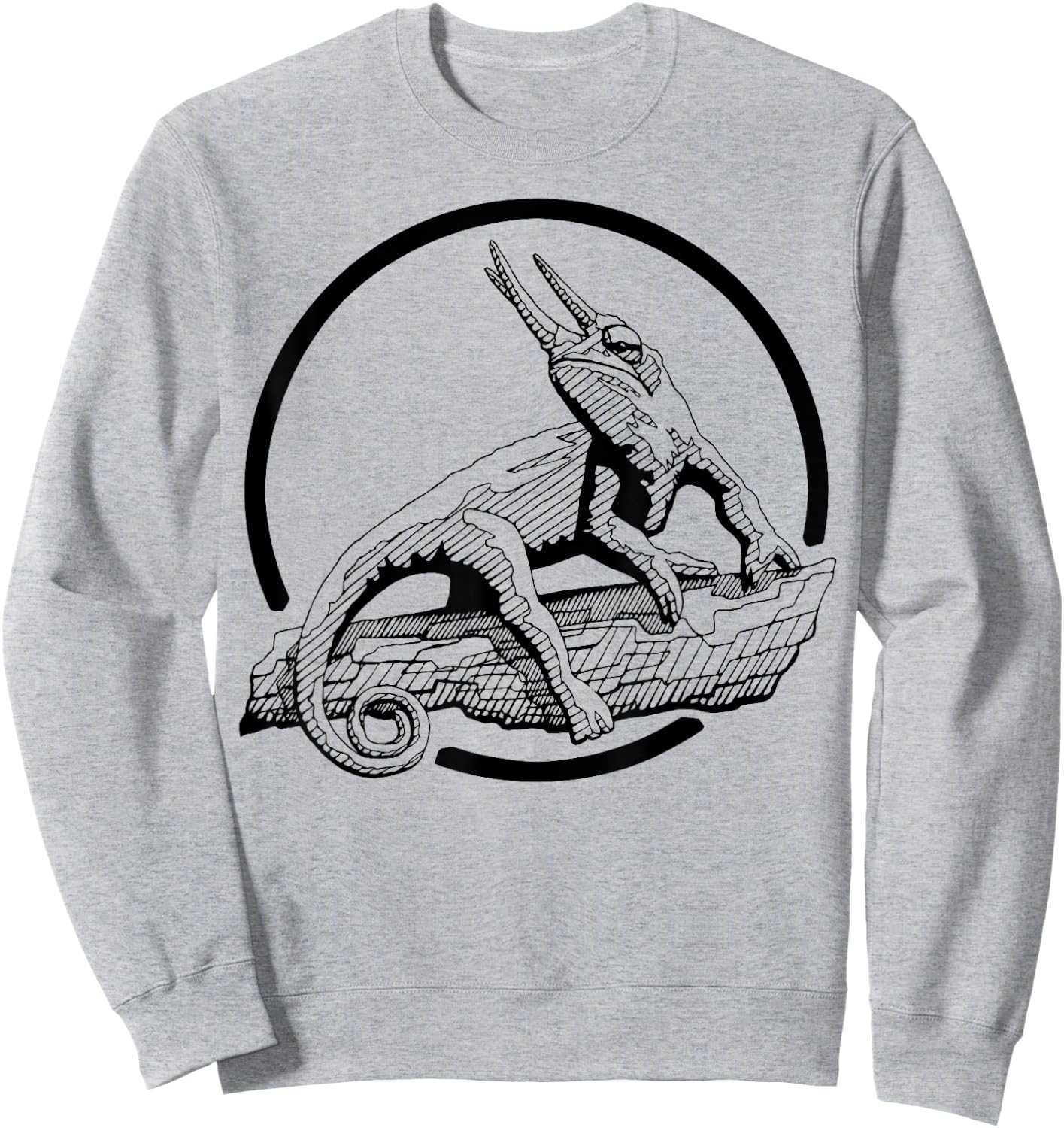Jackson's Chameleon Three Horned Animal Series Inkomancer Sweatshirt - Sweatshirt | Ash