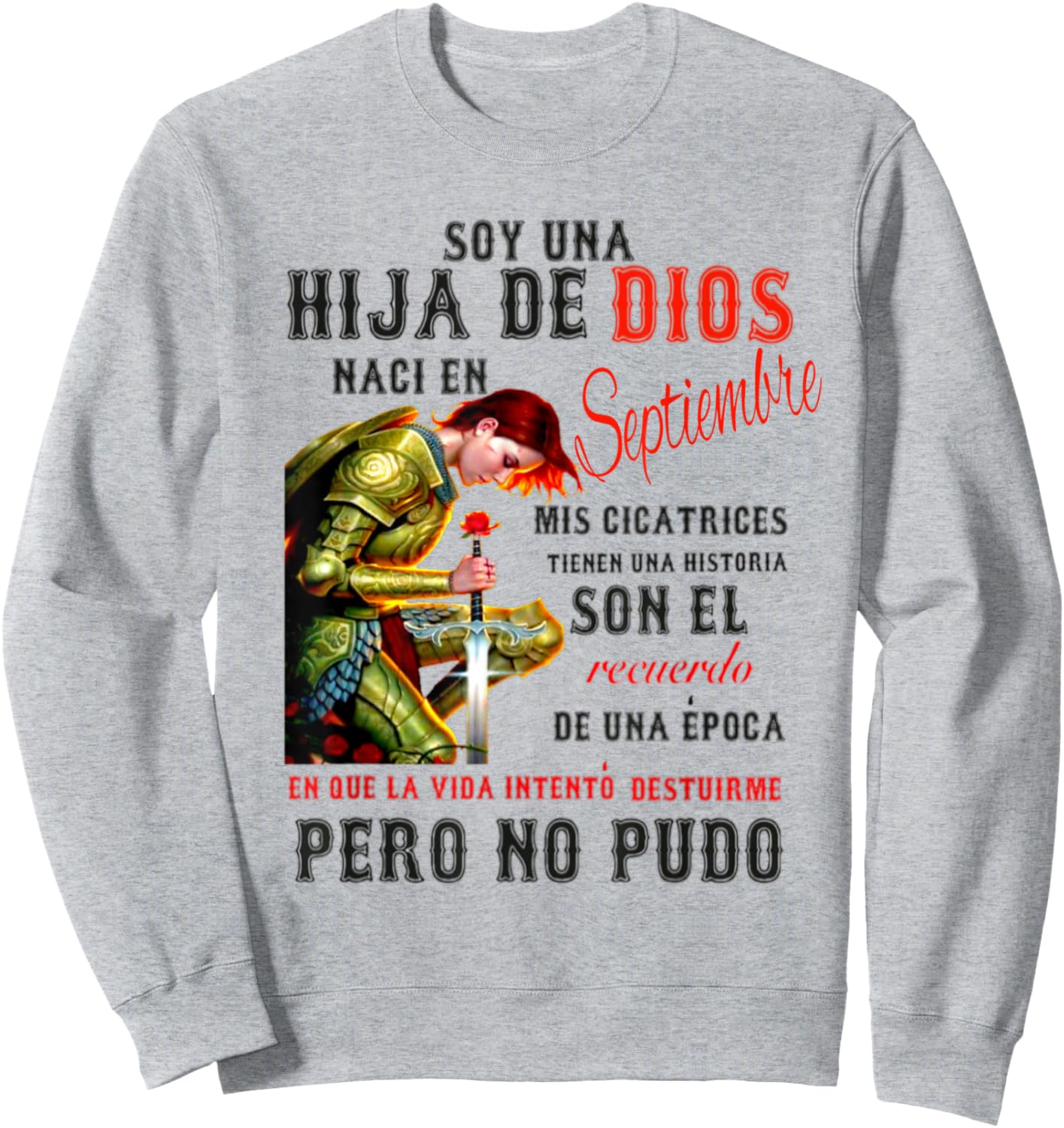 Hija De Dios Septiembre Sweatshirt - Sweatshirt | Ash