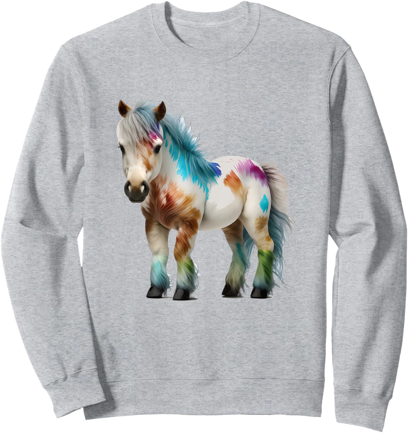 Funny Miniature Horses Gifts Mini Horse Pet Tiny Horse Lover Pony Tie Dye Sweatshirt - Sweatshirt | Ash