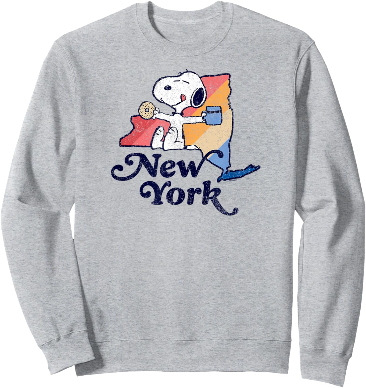 Peanuts - Snoopy New York Coffee and Bagel Sweatshirt - Sweatshirt | Ash