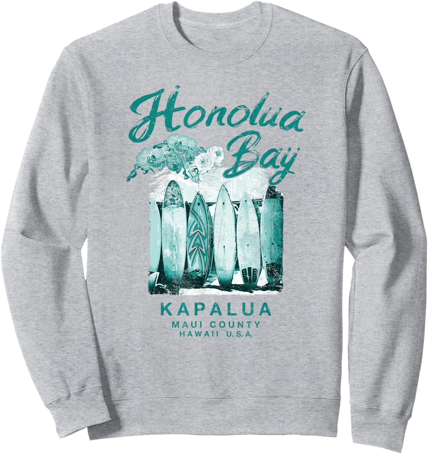 Hawaii Honolua Bay Maui Vintage Hawaiian Surfing Sweatshirt - Sweatshirt | Ash
