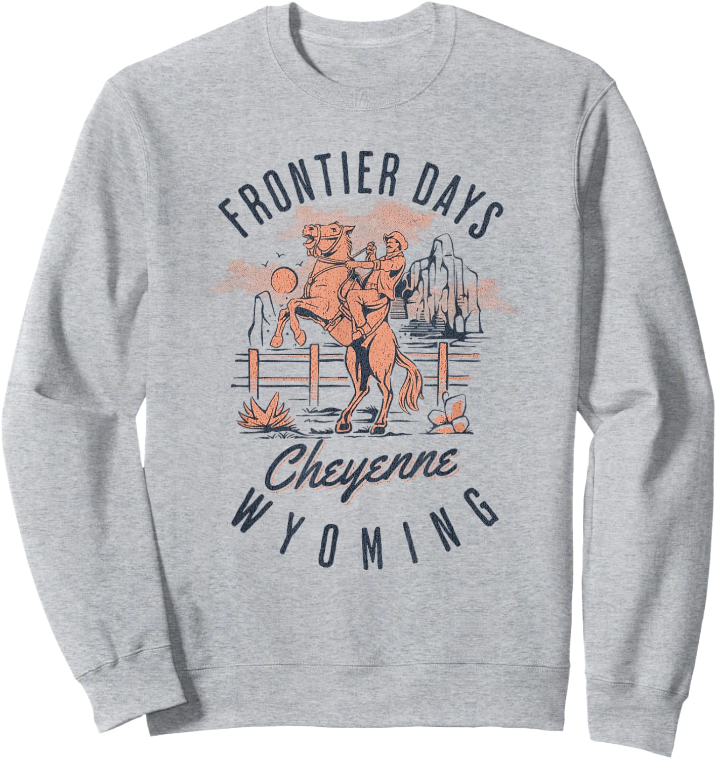 Cheyenne Wyoming Cowboys and Horse Frontier Days Sweatshirt - Sweatshirt | Ash