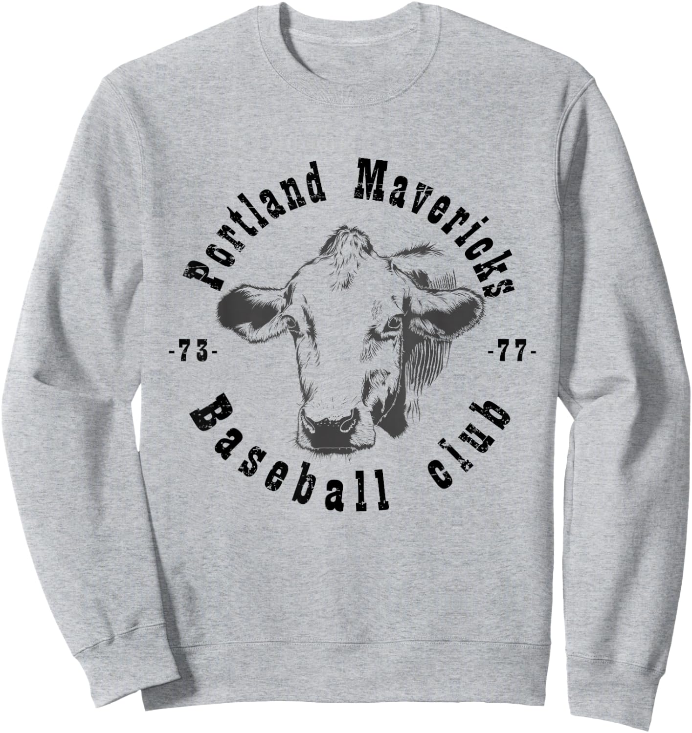 Portland T Shirt Cows Mavericks Baseball Vintage For Sweatshirt - Sweatshirt | Ash