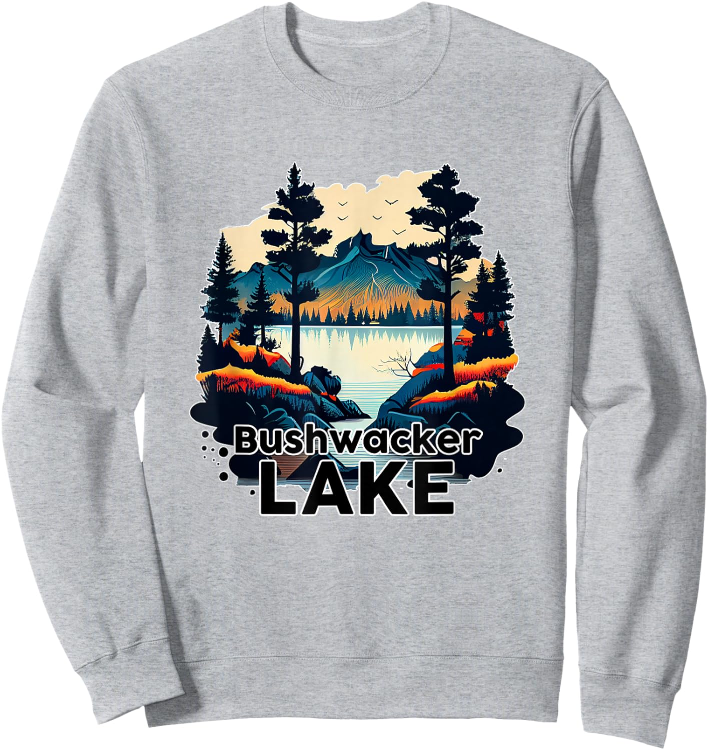 Bushwacker Lake Retro Minimalist Lake Bushwacker Sweatshirt - Sweatshirt | Ash