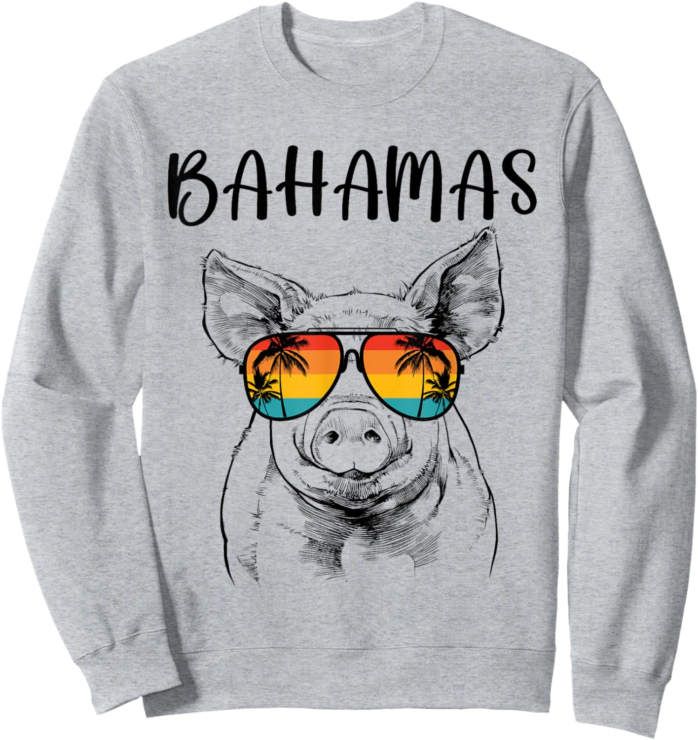 Bahamas Pig Bahamas Souvenir Family Vacation Trip Sweatshirt - Sweatshirt | Ash