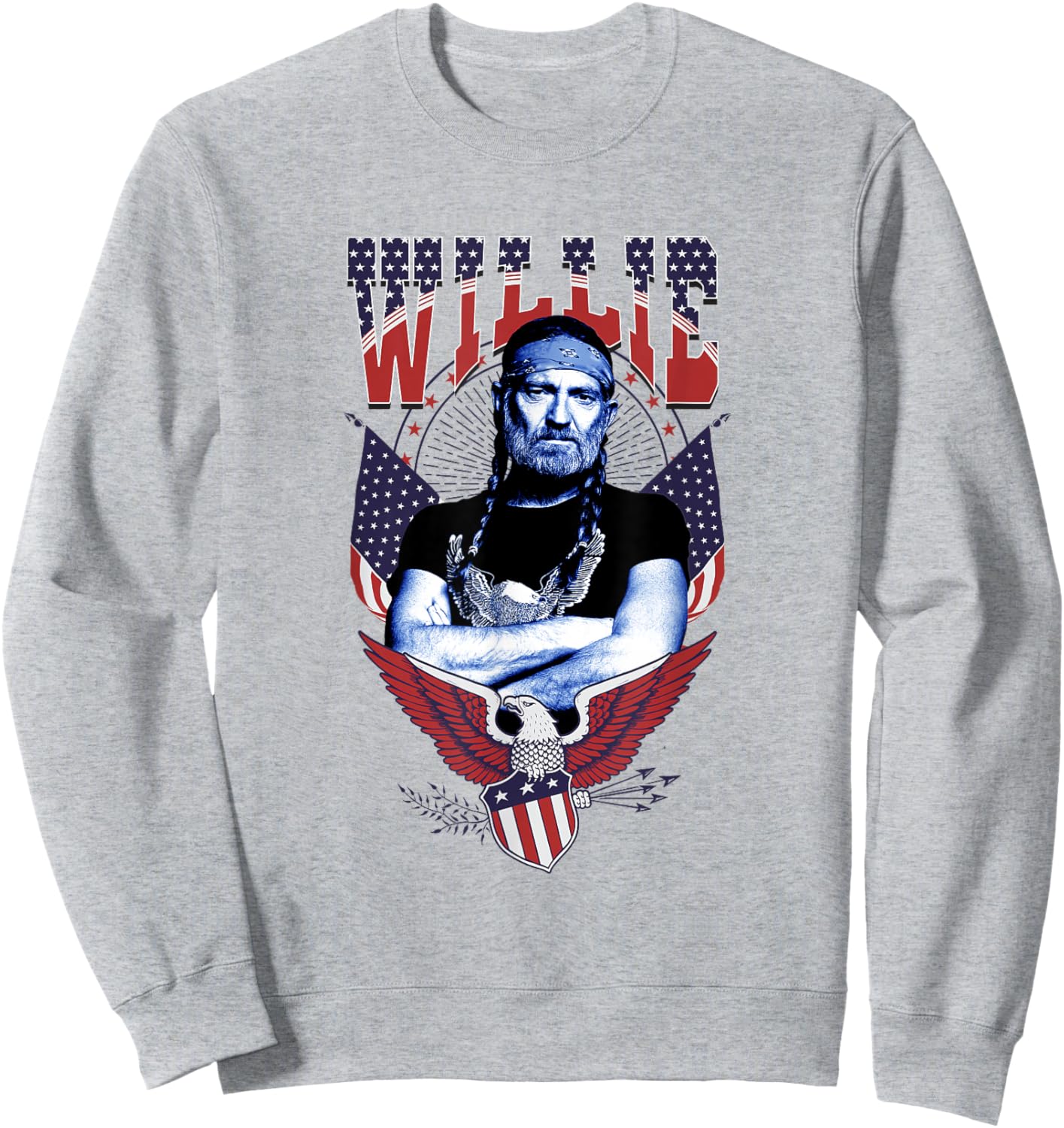 Official Willie Nelson Eagle Sweatshirt - Sweatshirt | Ash