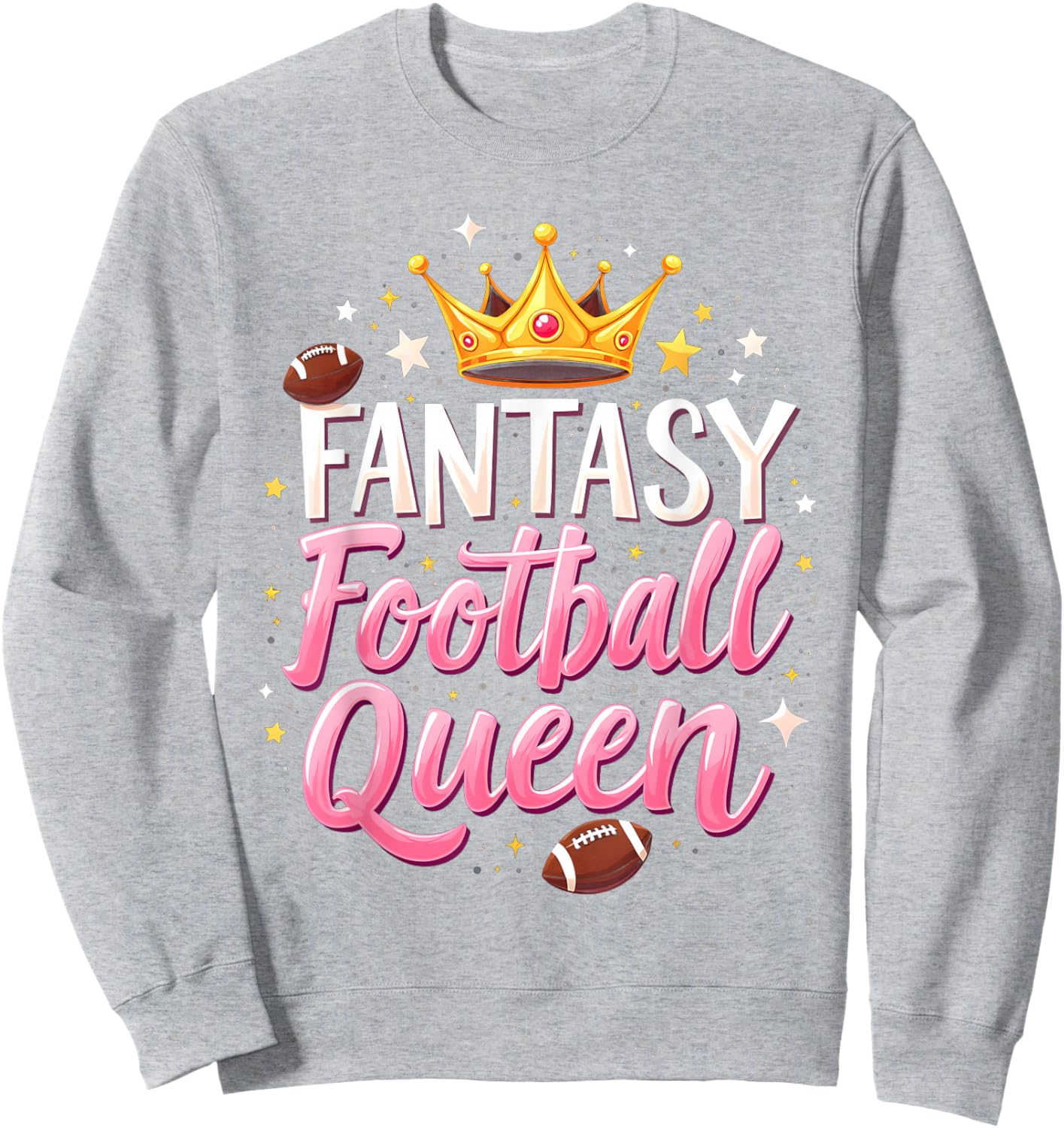 Fantasy Football Queen Women Fantasy Football Funny Women Sweatshirt - Sweatshirt | Ash