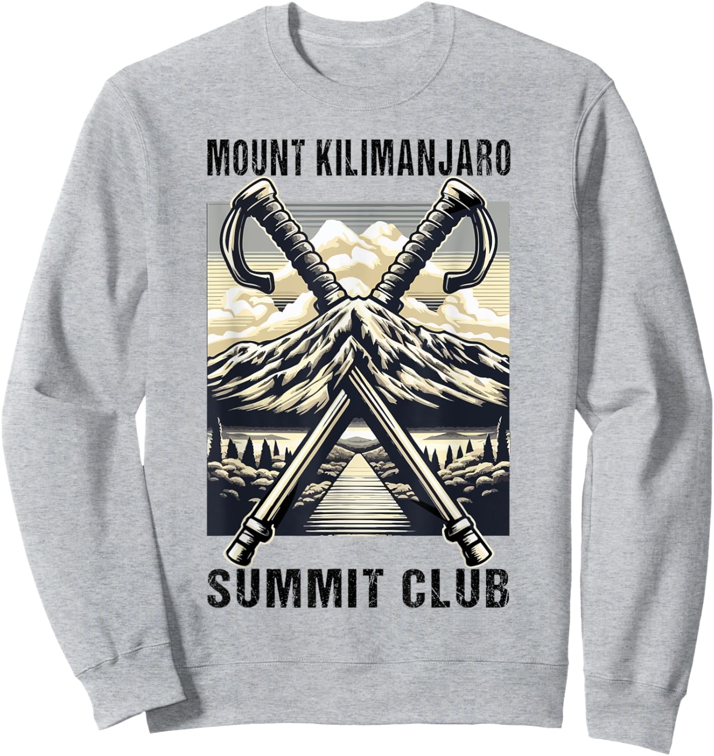 Climbed Mount Kilimanjaro Summit Club Hike Tanzania Sweatshirt - Sweatshirt | Ash