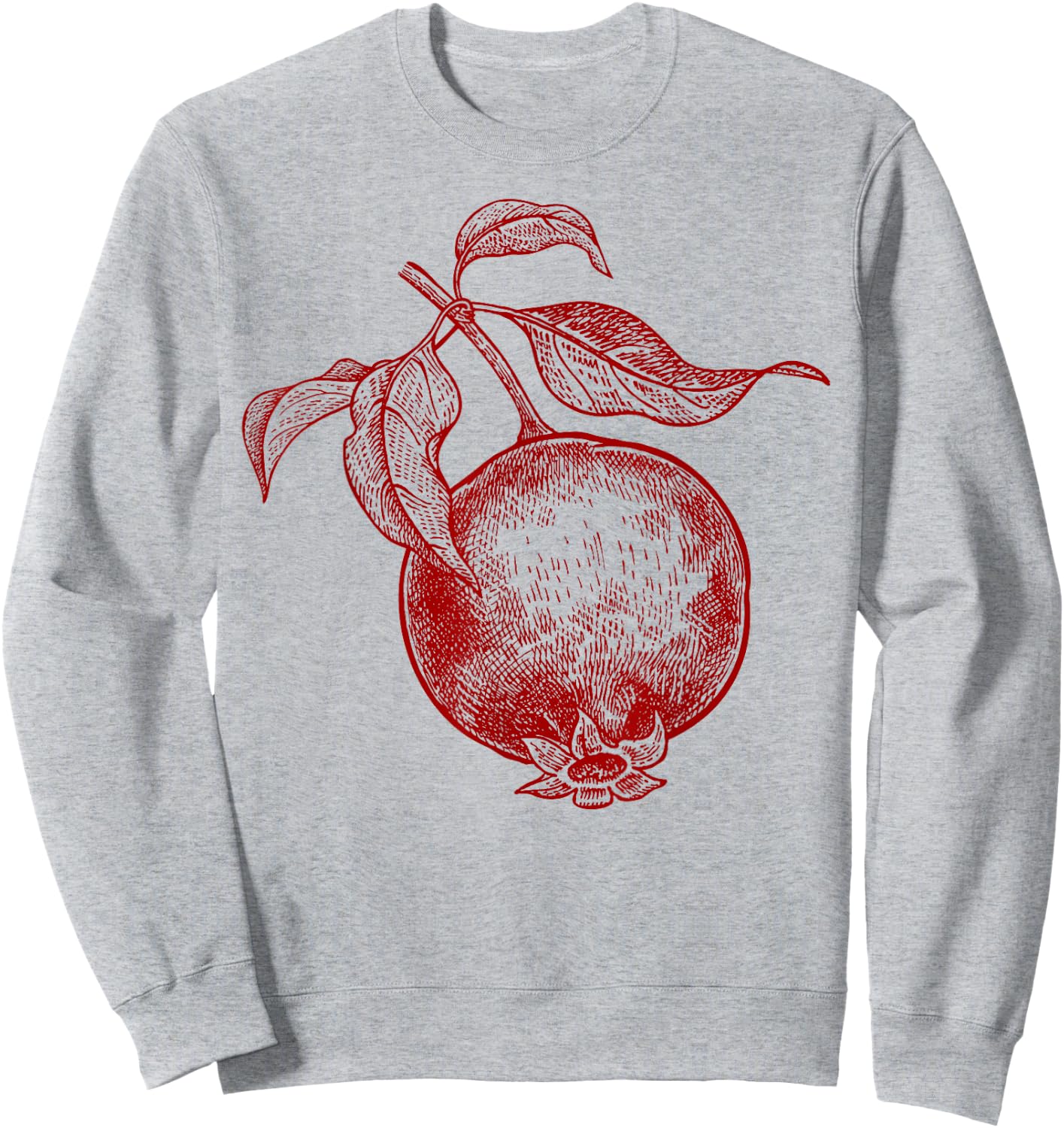 Pomegranate Fruit Retro Vintage Graphics - Pomegranate Sweatshirt - Sweatshirt | Ash