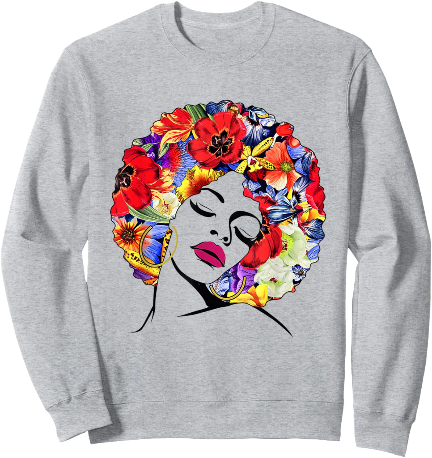 Afro Hair Natural Black History Juneteenth Pride Sweatshirt - Sweatshirt | Ash