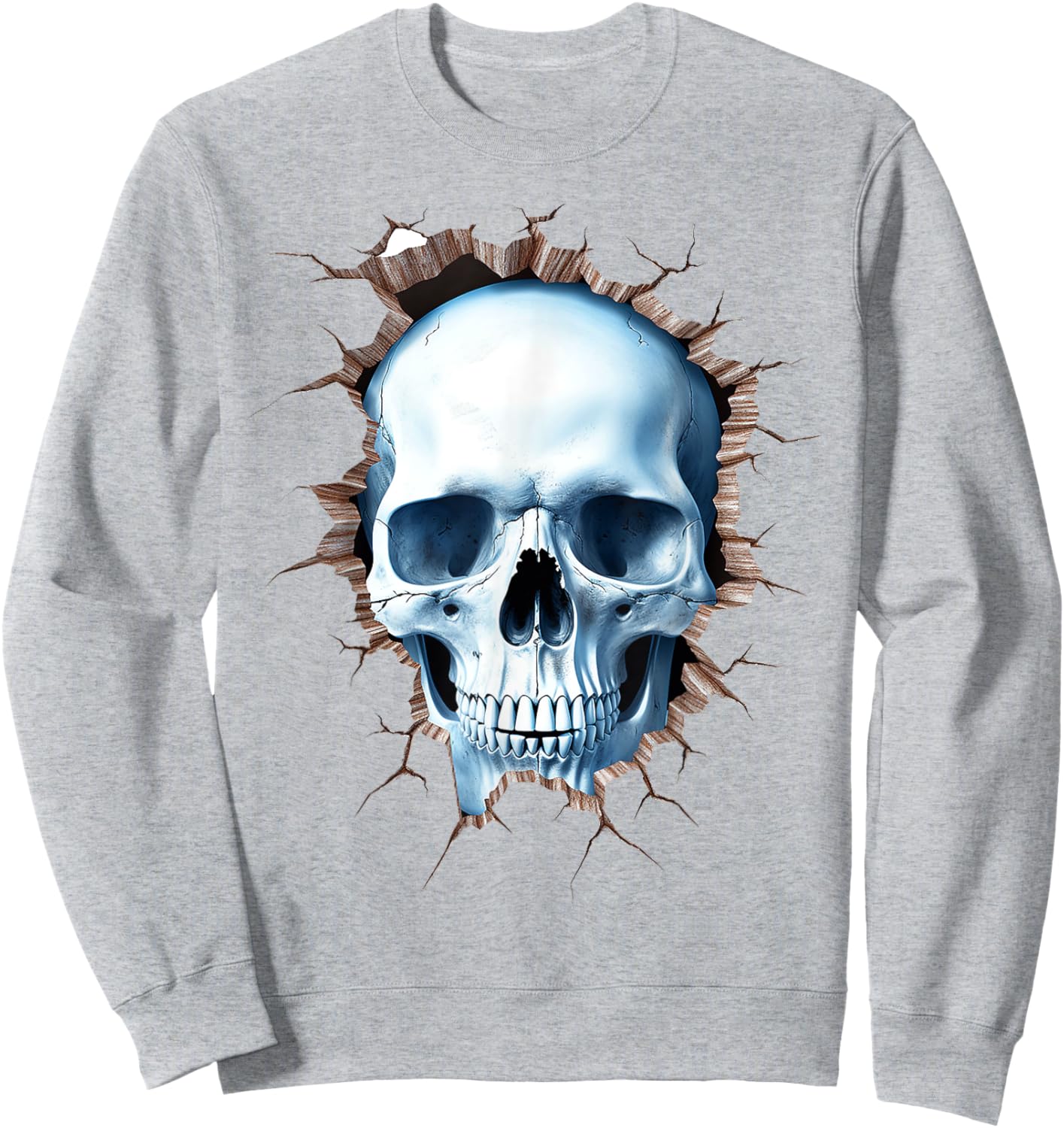 Skull Drawing Artist Illustration Abstract Face Skull , white, S Sweatshirt - Sweatshirt | Ash