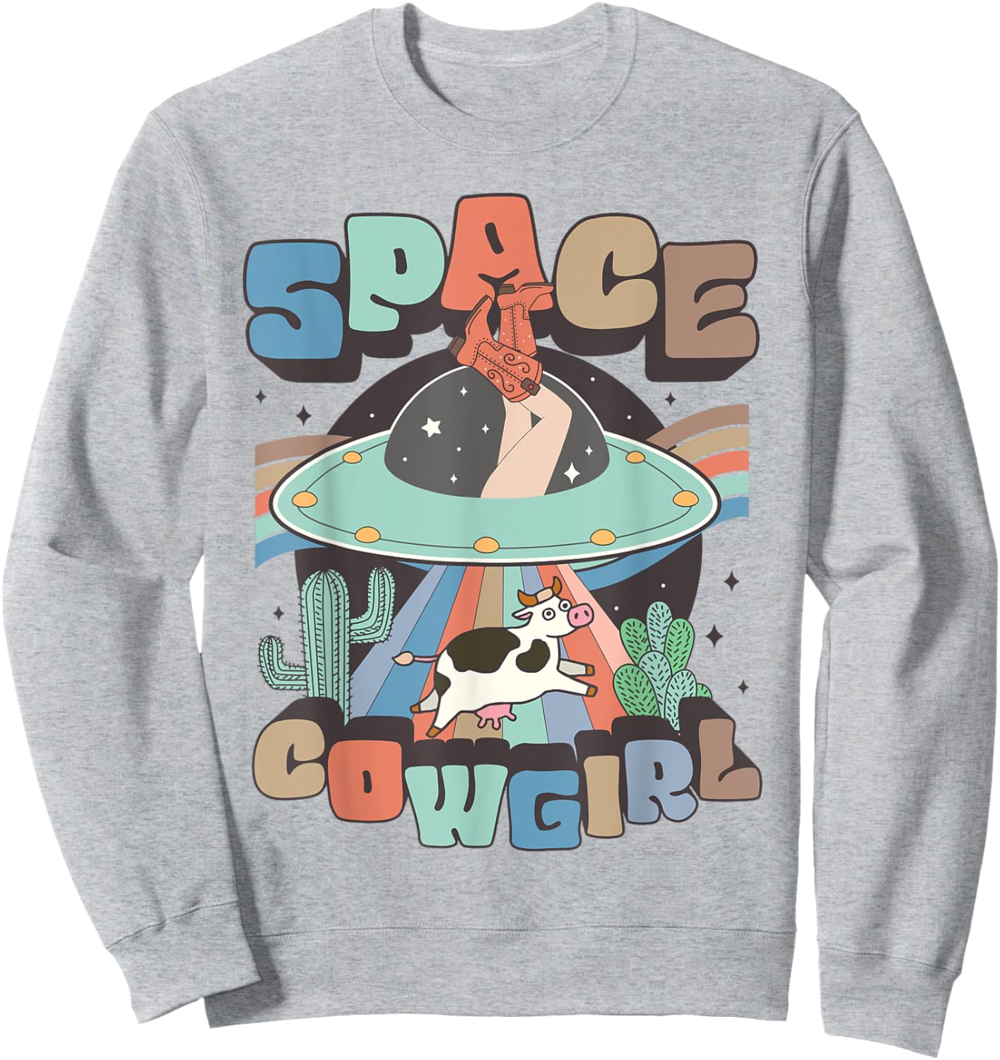 Space Cowgirls Bachelorette Party Rodeo Retro Girls Women Sweatshirt - Sweatshirt | Ash