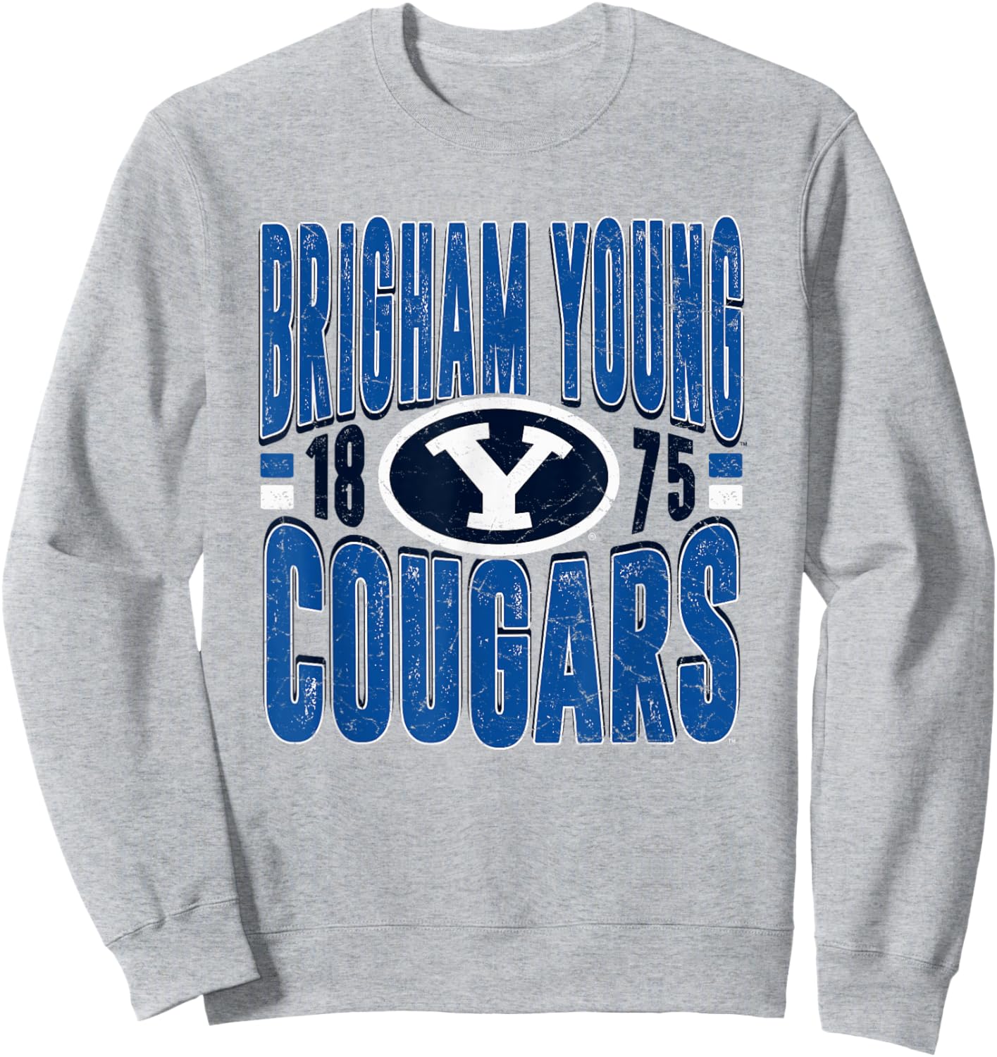 BYU Cougars Vintage 90's Retro Gray Officially Licensed Sweatshirt - Sweatshirt | Ash