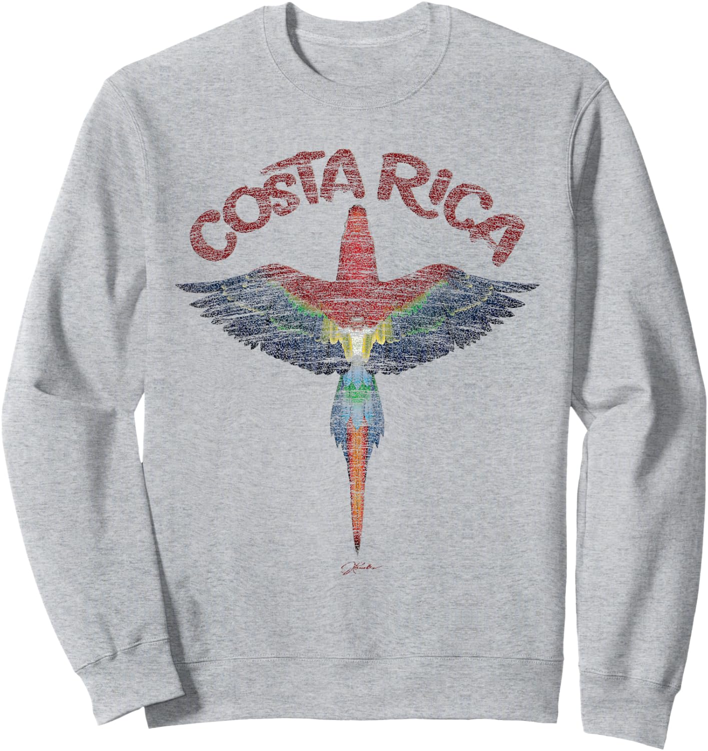 JCombs: Costa Rica Scarlet Macaw Sweatshirt - Sweatshirt | Ash