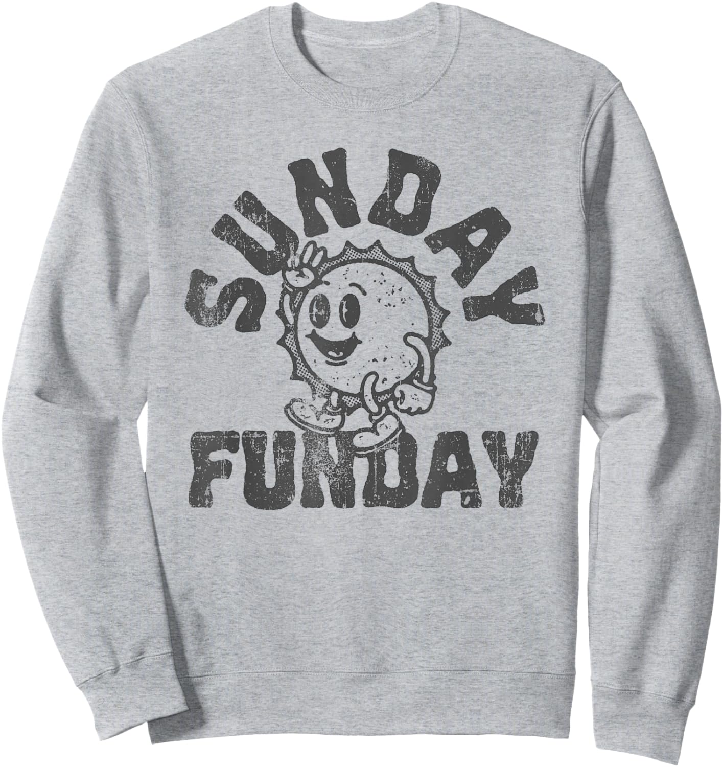 Fun Sunday Football Funday Cute Vintage Sun Sweatshirt - Sweatshirt | Ash
