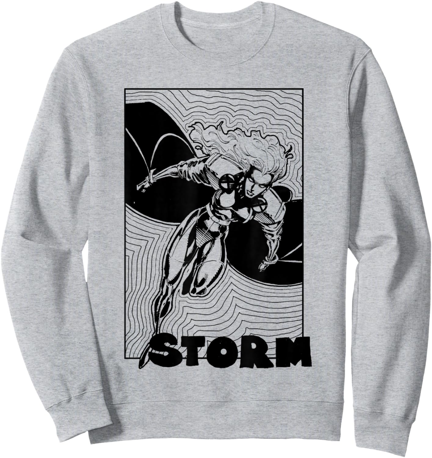 Marvel X-Men Storm Trippy Lines Retro Poster Sweatshirt - Sweatshirt | Ash