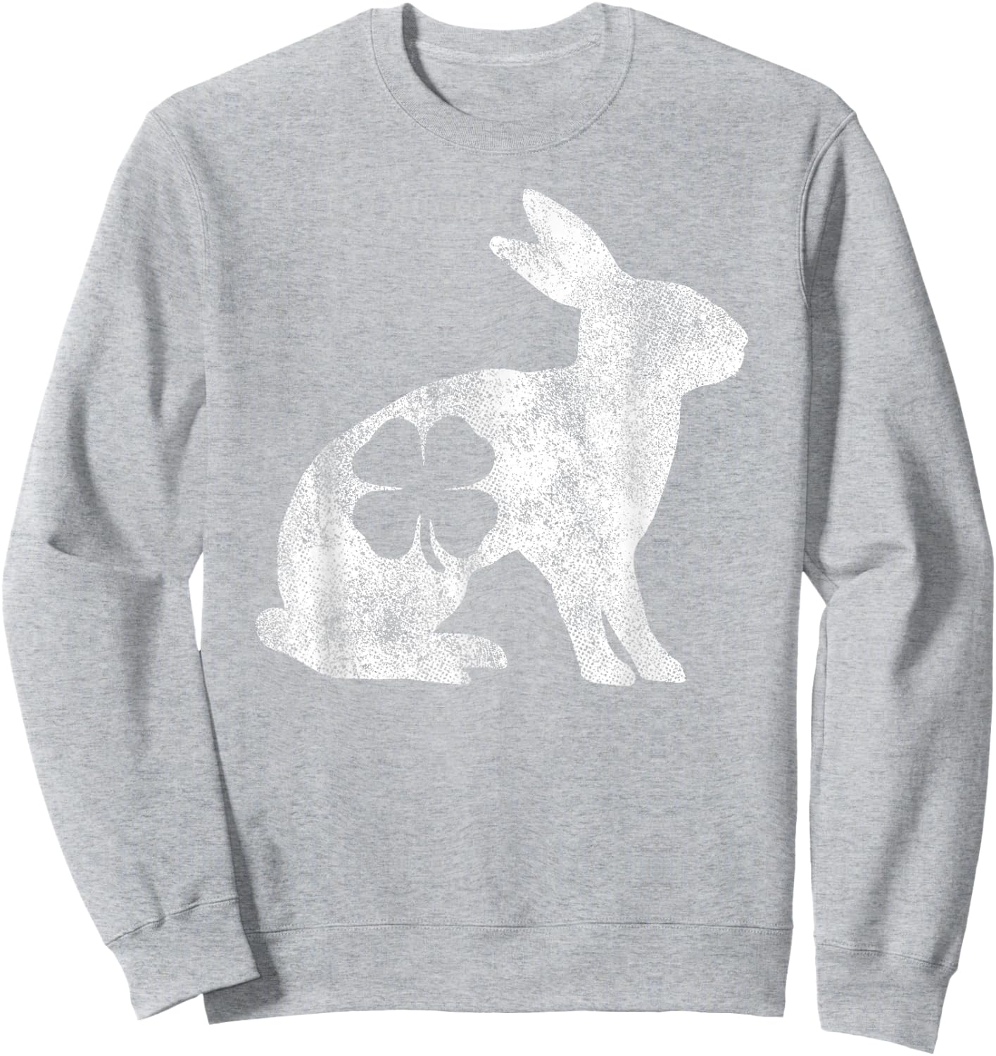 St. Patrick's Day Rabbit Bunny Irish Green Shamrock Clover Sweatshirt - Sweatshirt | Ash