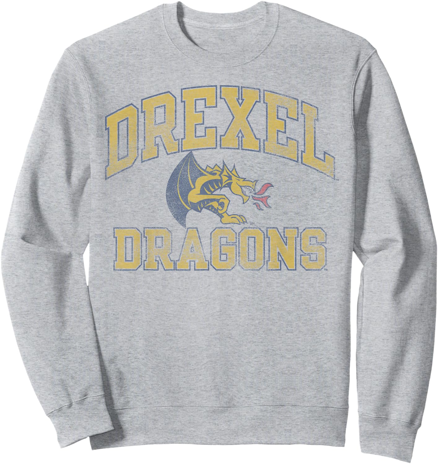 Drexel Dragons Vintage Worn Gray Officially Licensed Sweatshirt - Sweatshirt | Ash